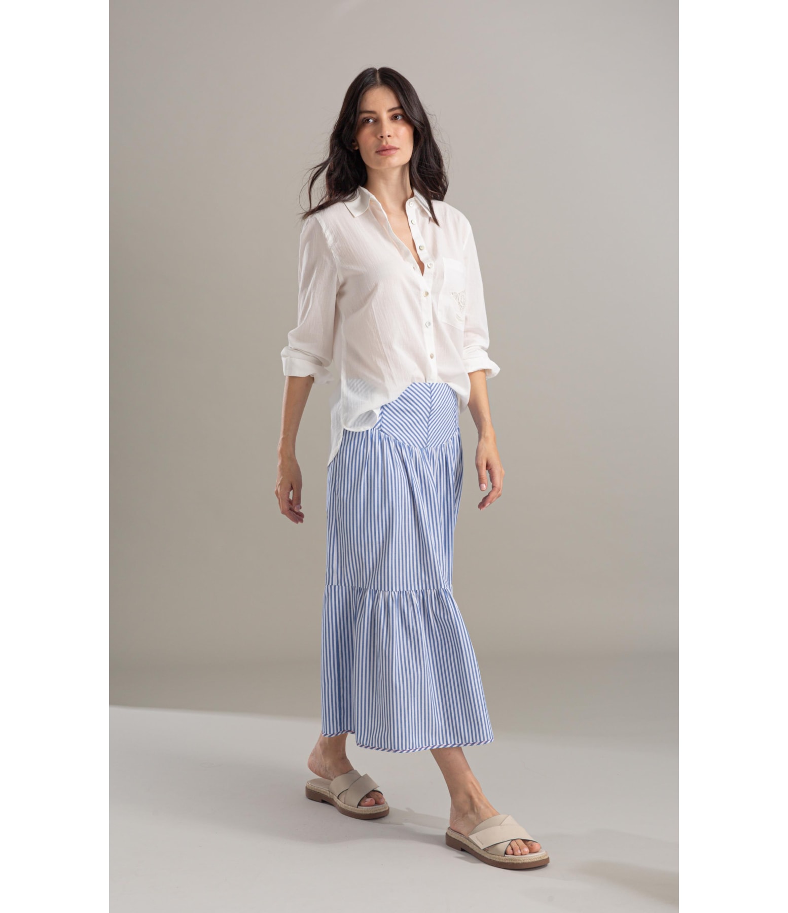 Camisa Sardenha Bolso Barco Bordado Off White