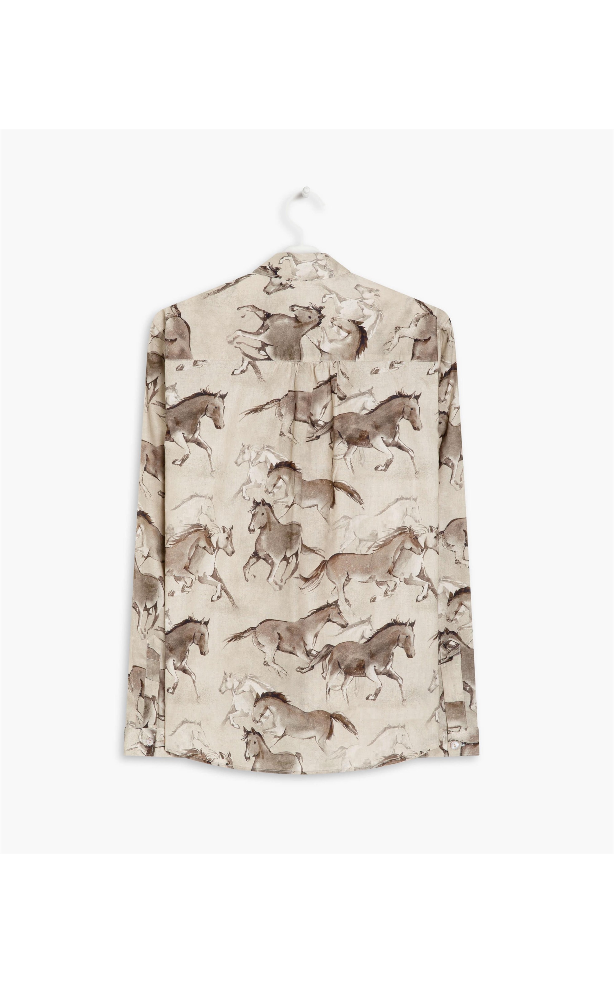 Camisa Sardenha Caballos Voil de Algodão Areia