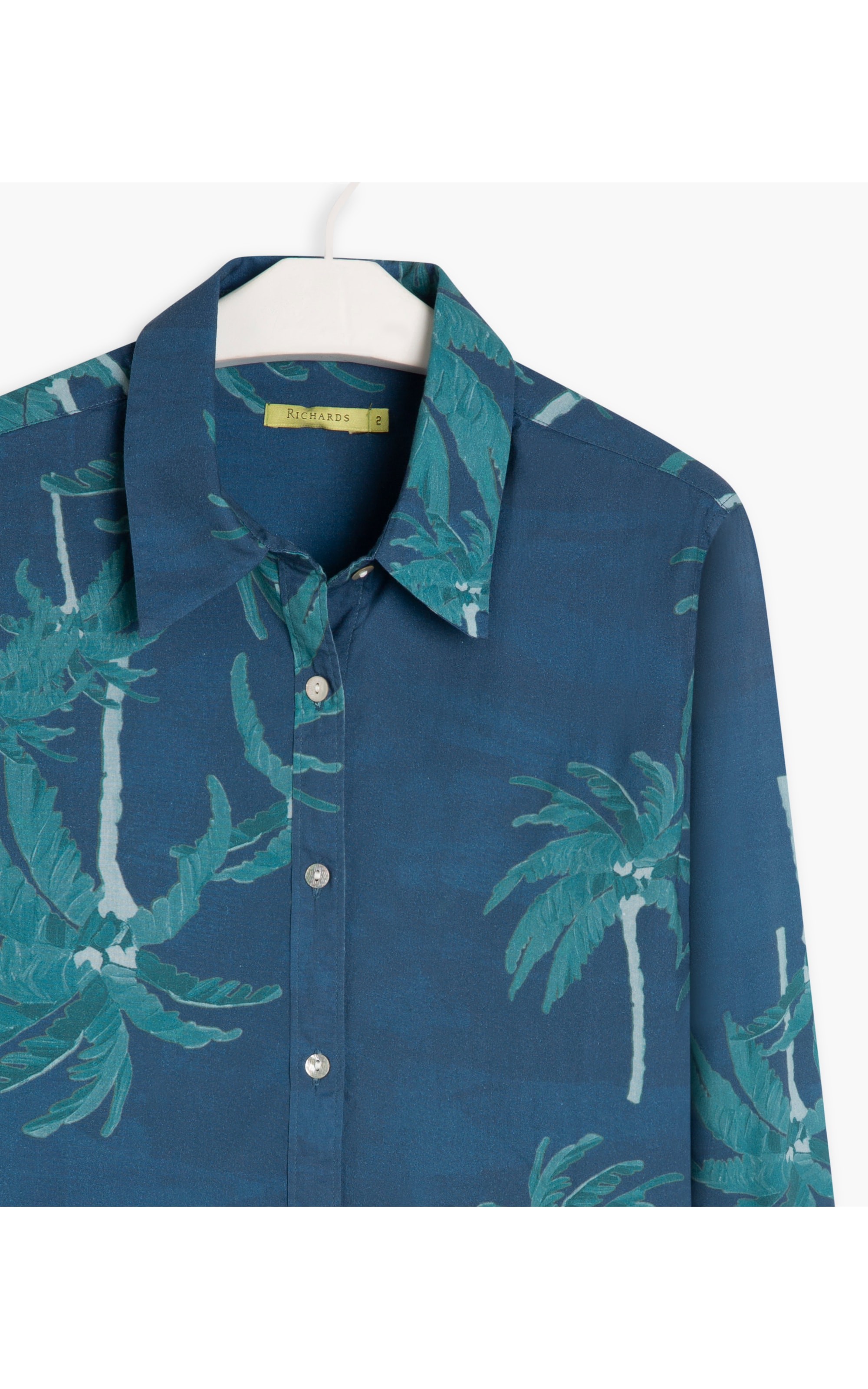 Camisa Sardenha Coconut Voil de Algodão Purple Blue