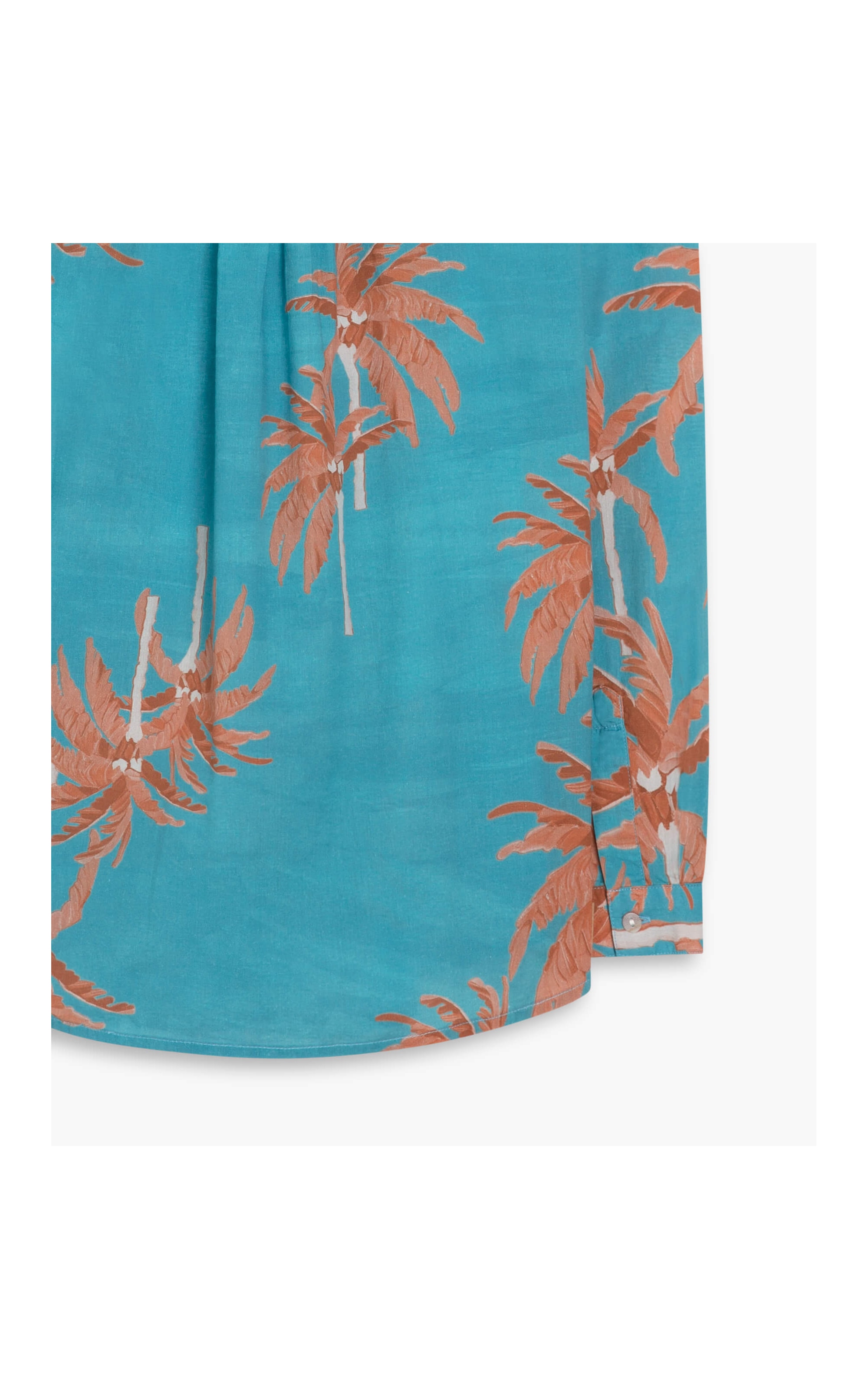 Camisa Sardenha Coconut Voil de Algodão Turquesa