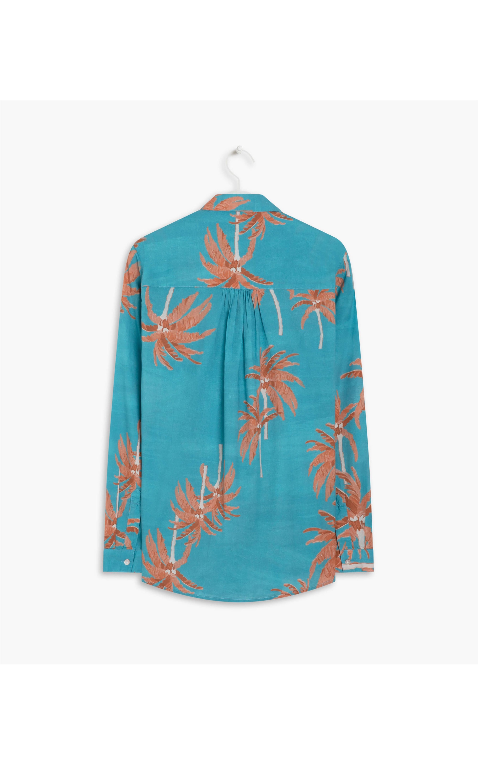 Camisa Sardenha Coconut Voil de Algodão Turquesa