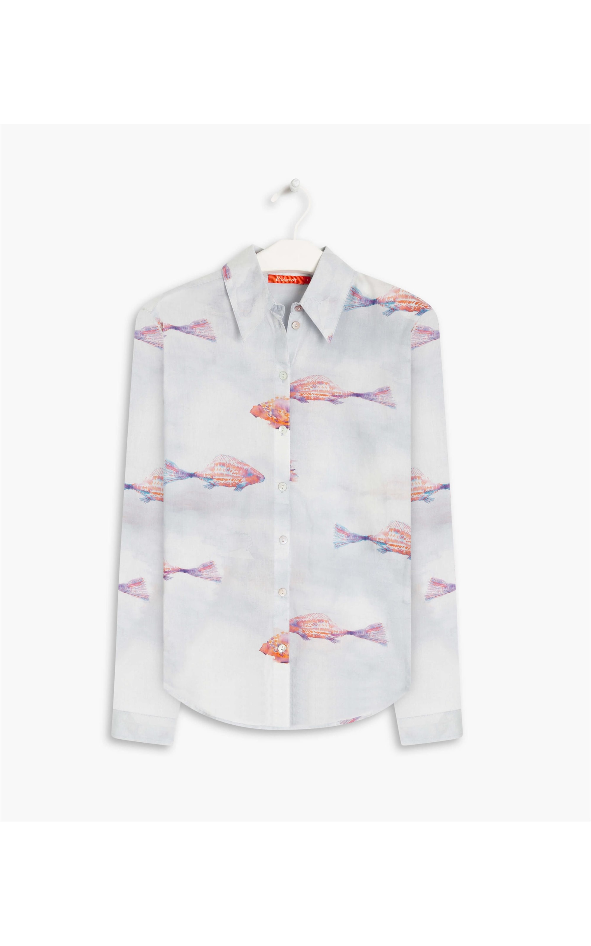 Camisa Sardenha Fish Voil de Algodao Branco