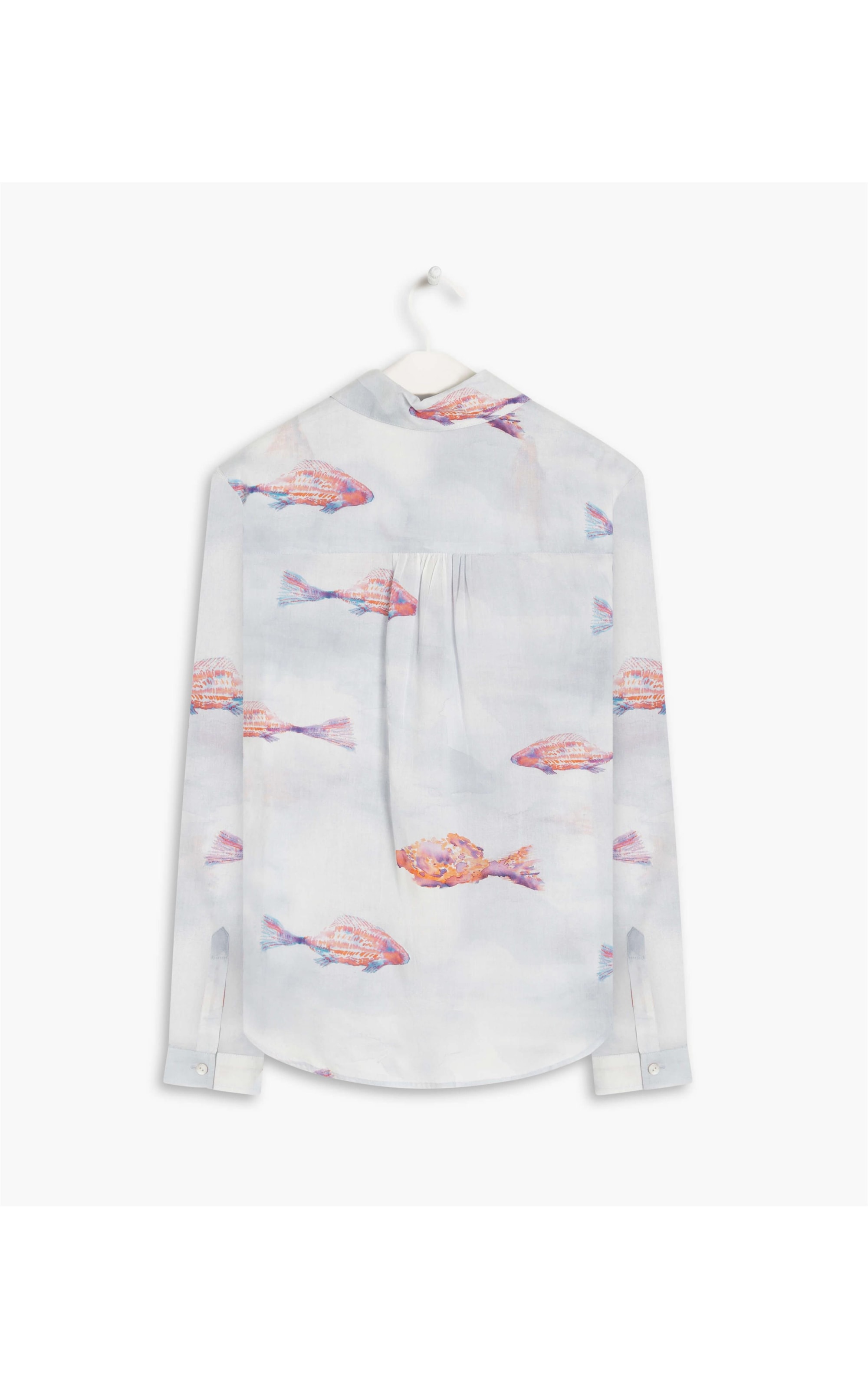 Camisa Sardenha Fish Voil de Algodao Branco