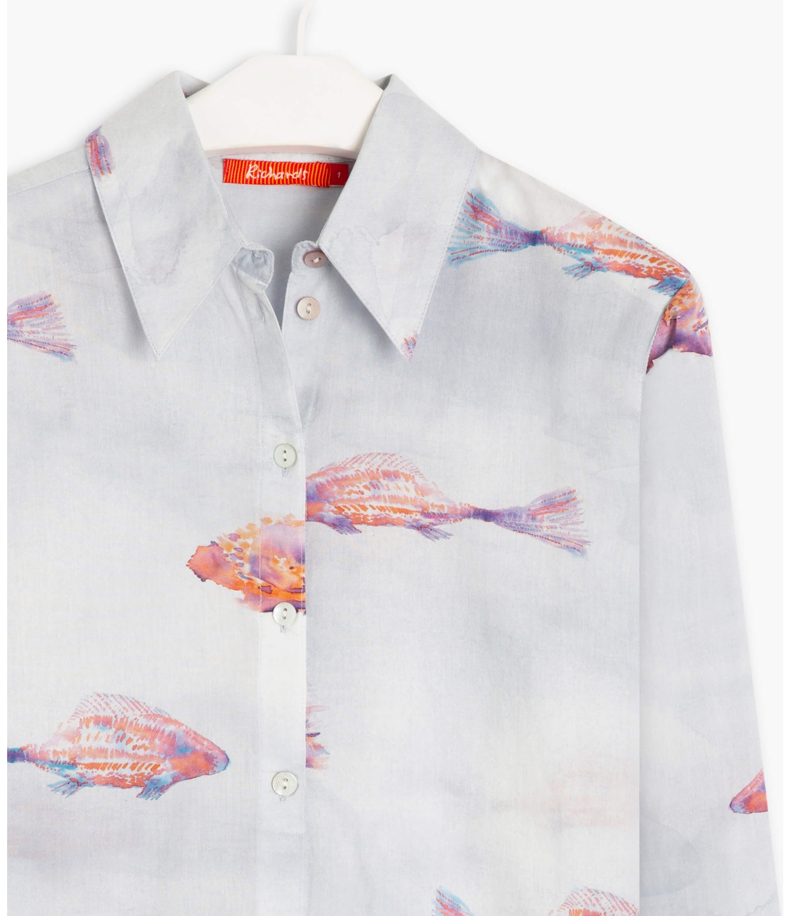Camisa Sardenha Fish Voil de Algodao Branco