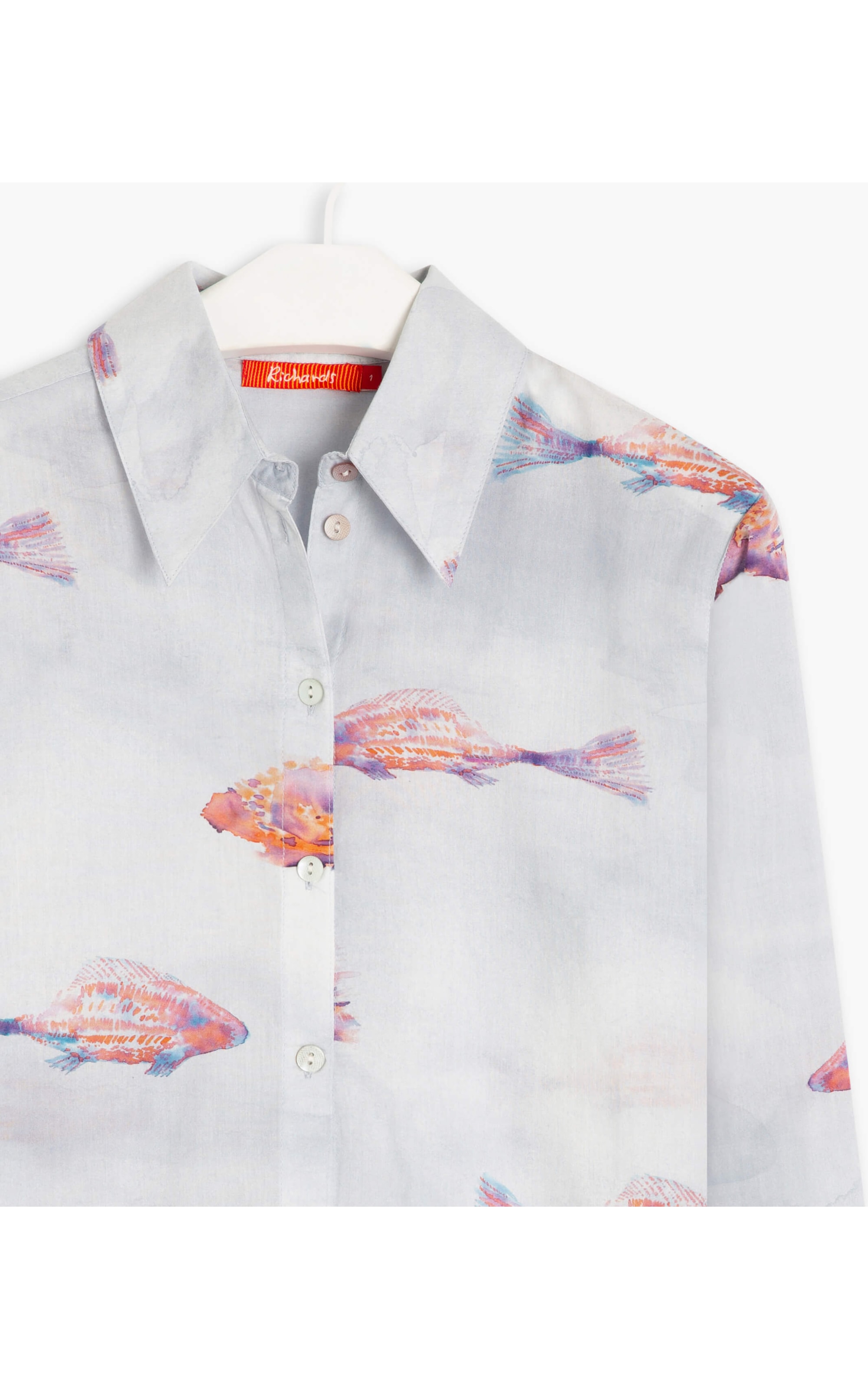 Camisa Sardenha Fish Voil de Algodao Branco