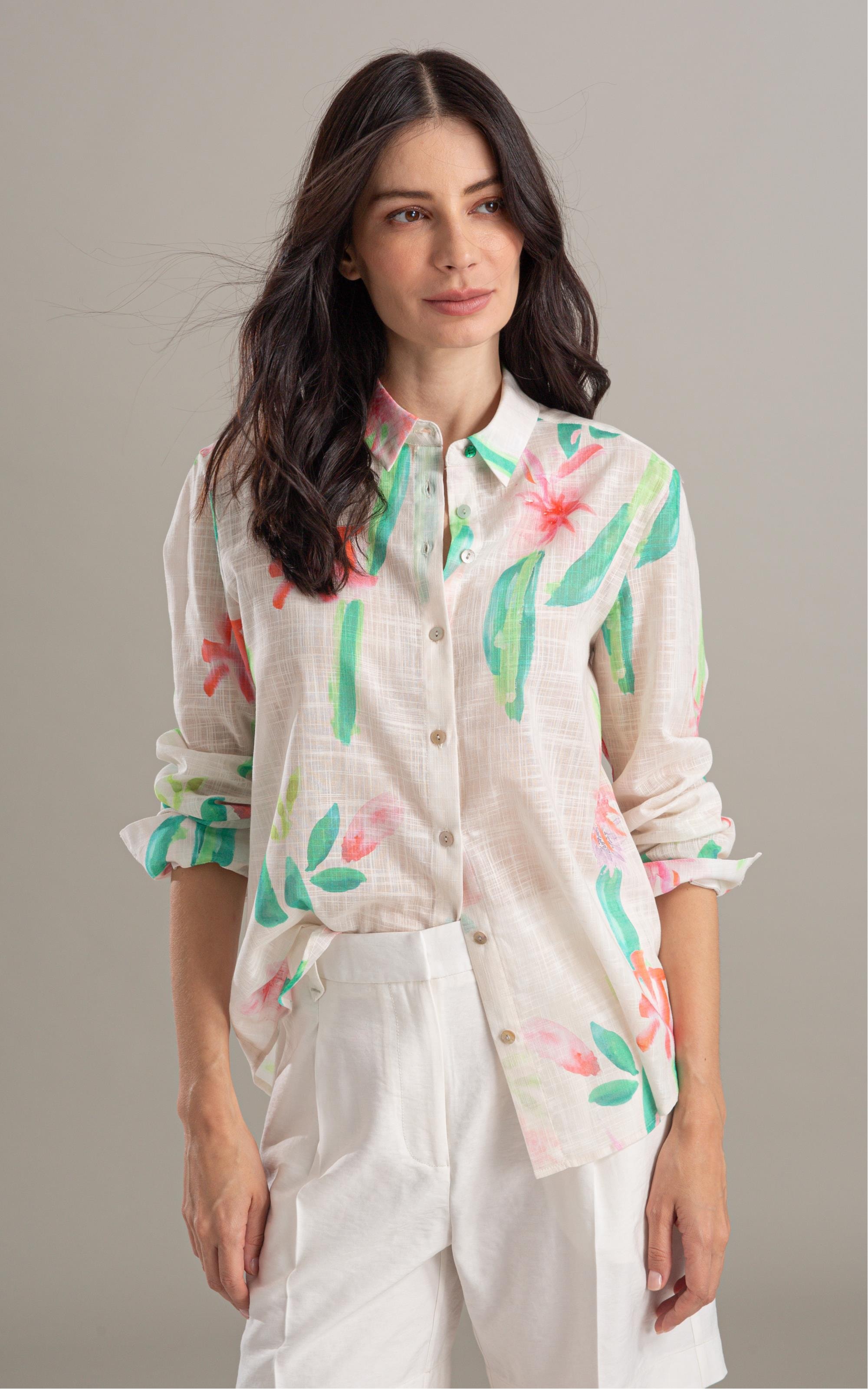 Camisa Sardenha Florish Algodao Areia