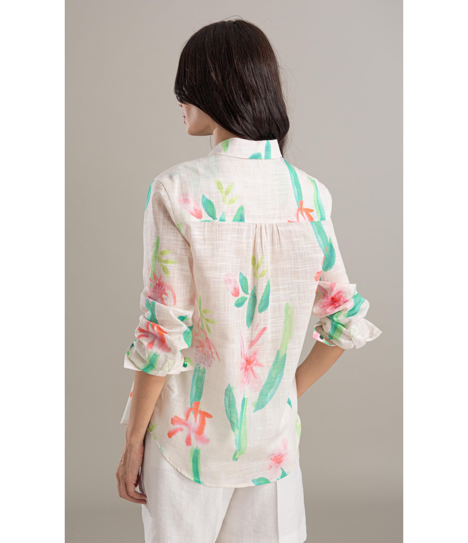 Camisa Sardenha Florish Algodao Areia