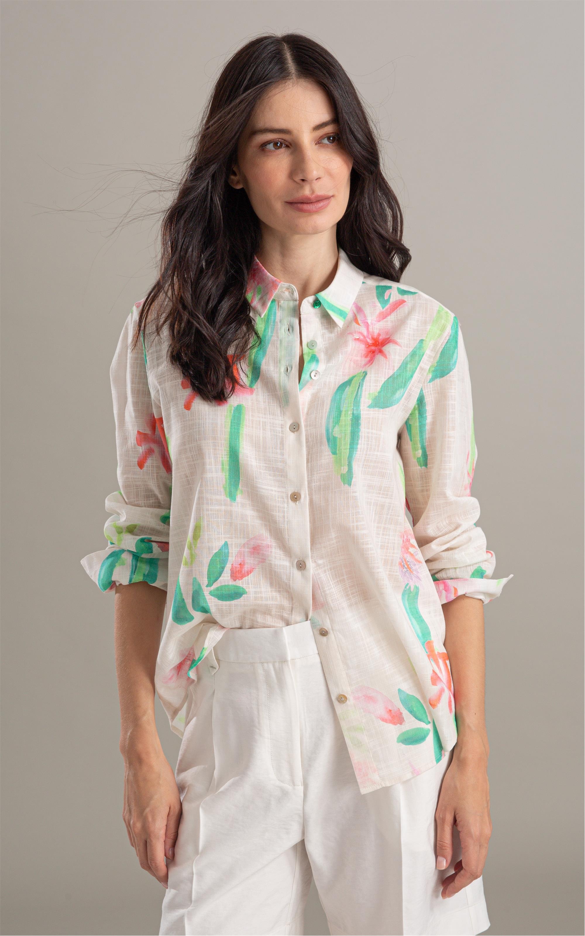 Camisa Sardenha Florish Algodao Areia