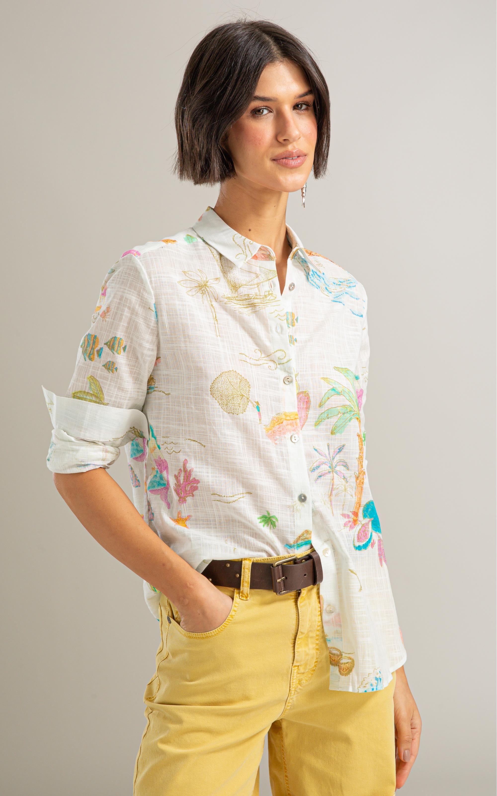 Camisa Sardenha Jangada Algodao Branco