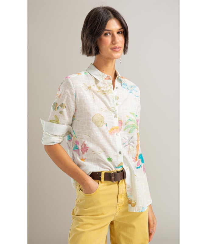 Camisa Sardenha Jangada Algodao Branco