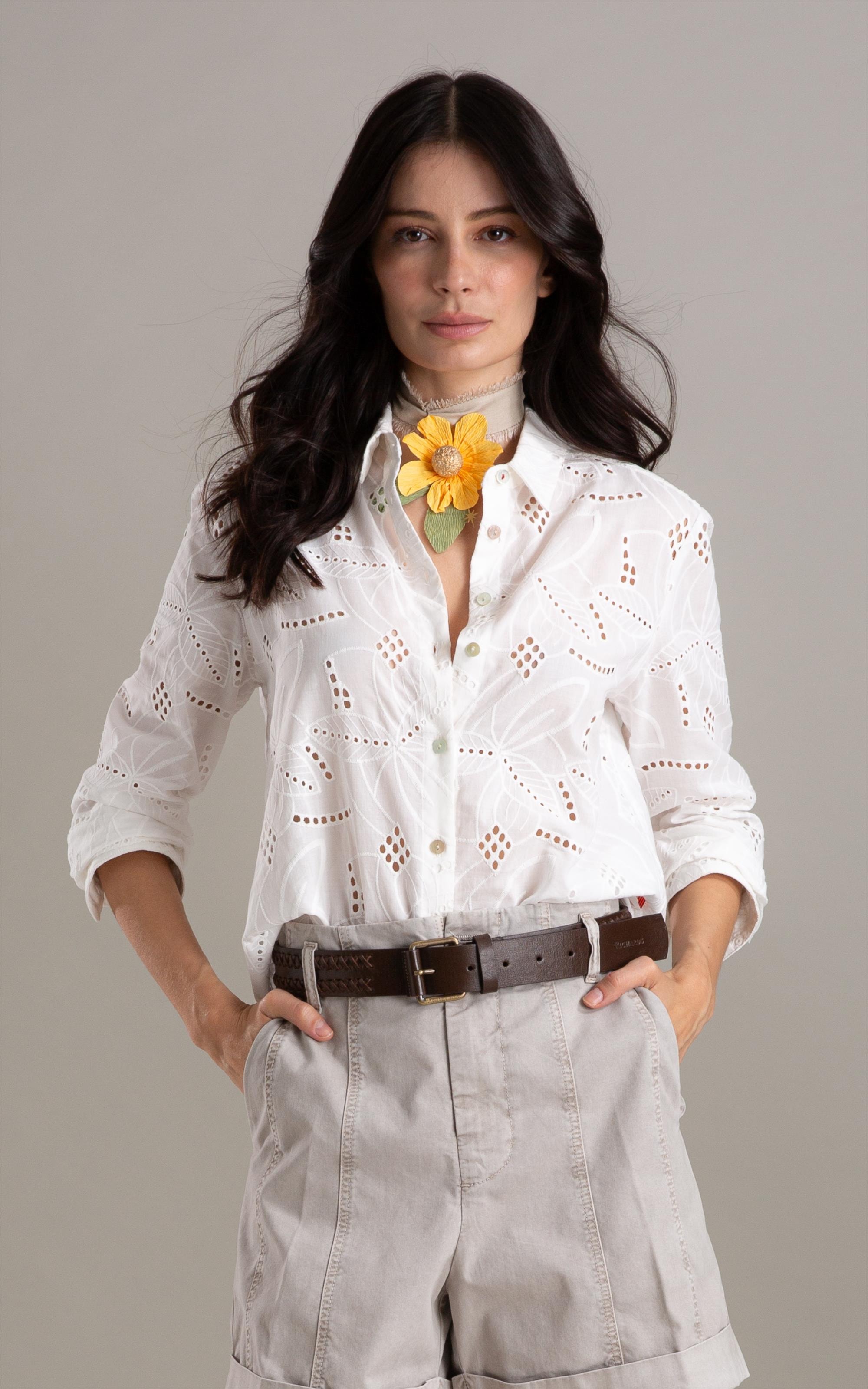 Camisa Sardenha Laise Algodao Off White