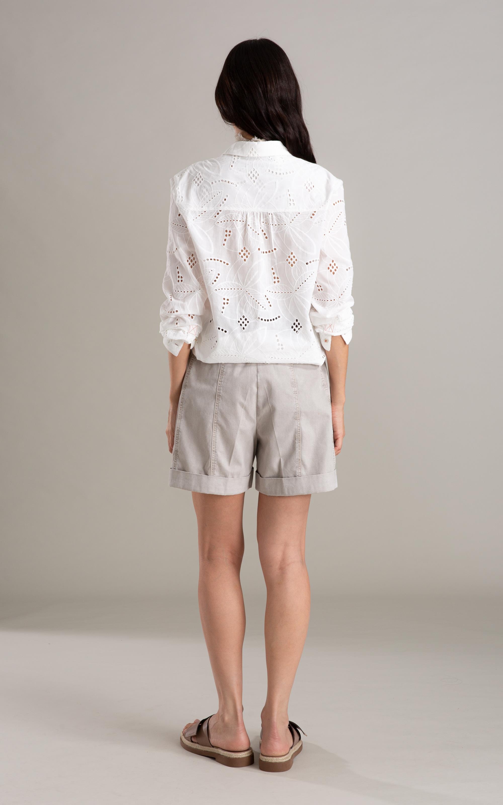 Camisa Sardenha Laise Algodao Off White