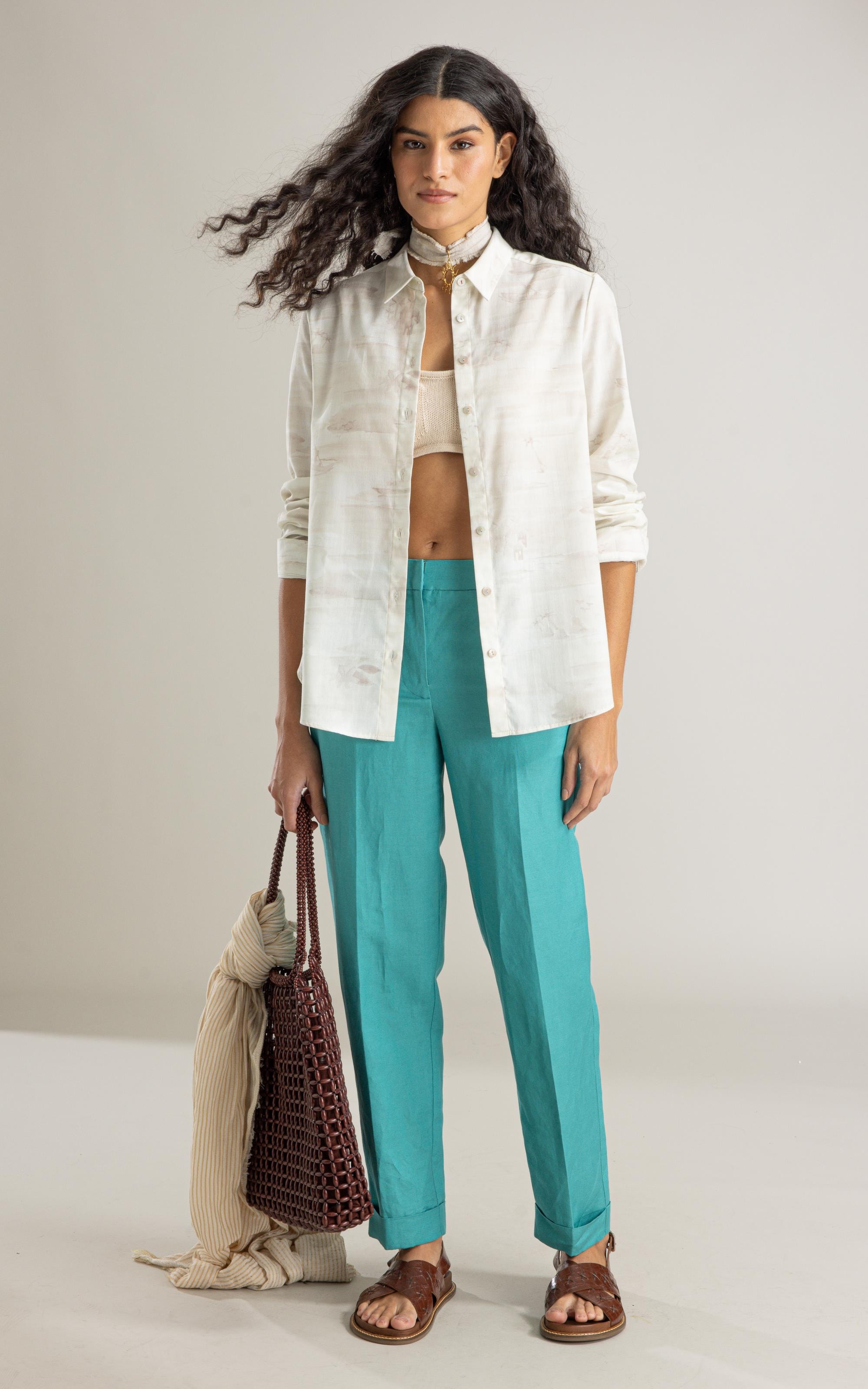 Camisa Sardenha Mar Mono Linho Blend Caqui