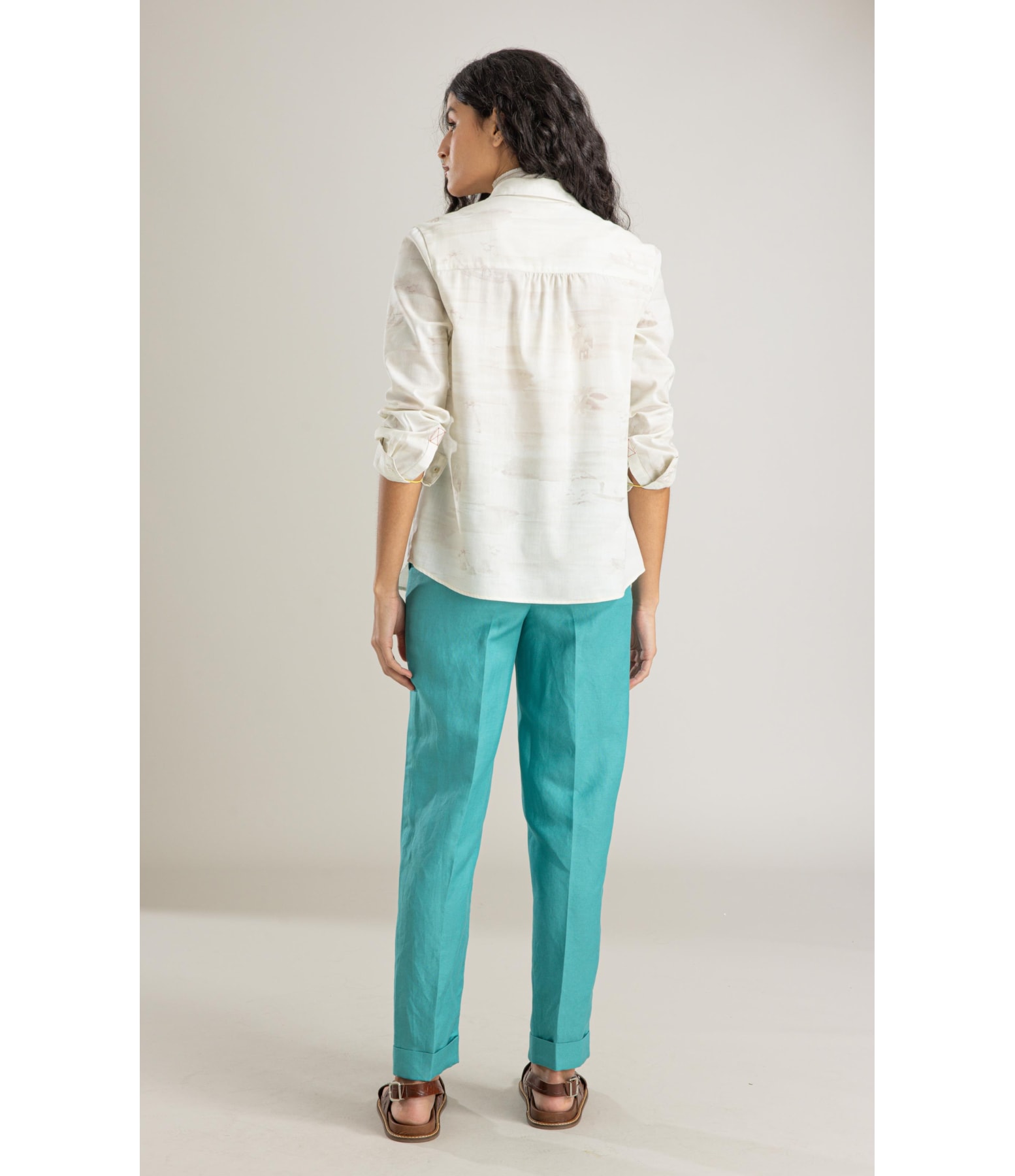 Camisa Sardenha Mar Mono Linho Blend Caqui