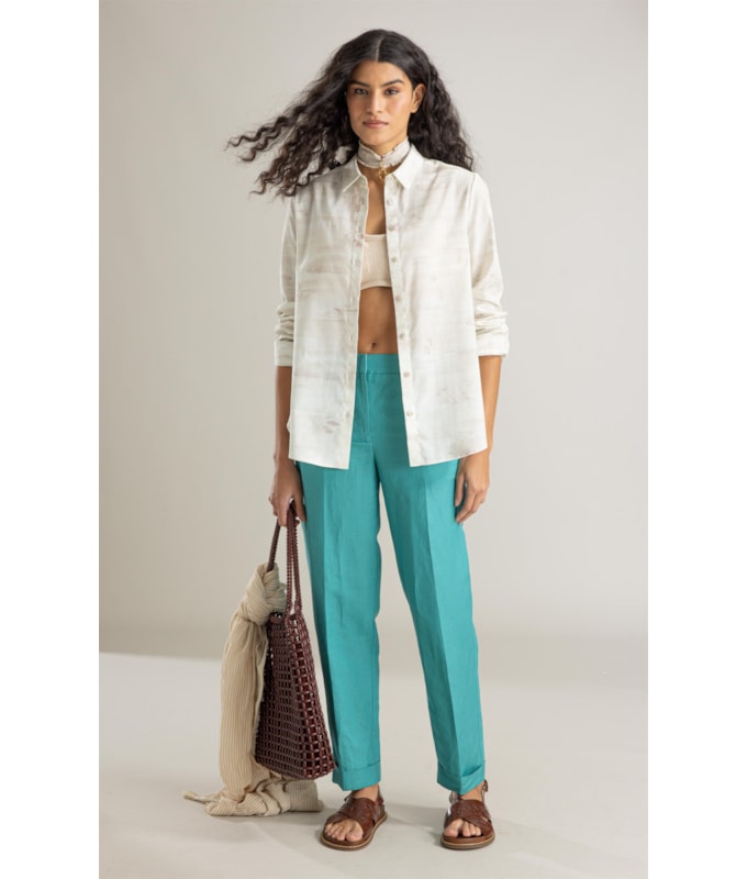 Camisa Sardenha Mar Mono Linho Blend Caqui