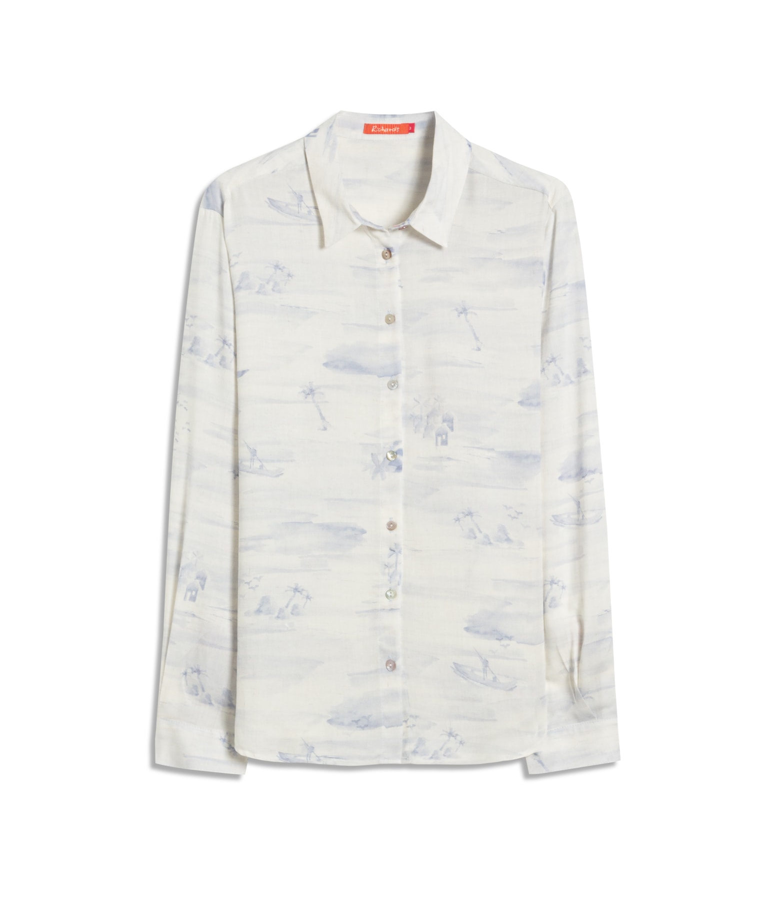 Camisa Sardenha Mar Mono Linho Blend Purple Blue