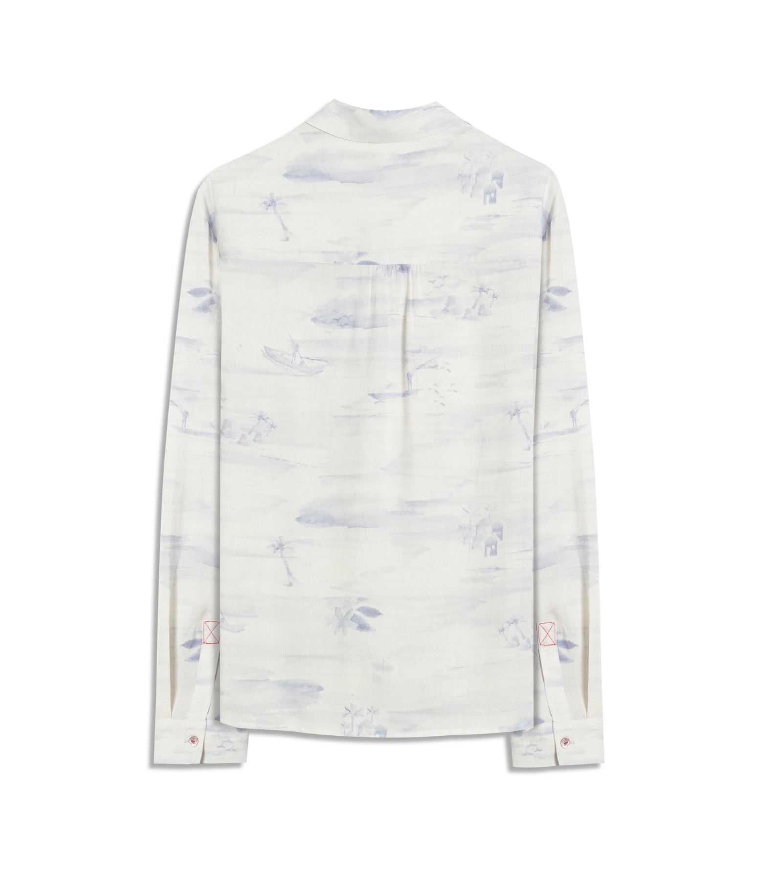 Camisa Sardenha Mar Mono Linho Blend Purple Blue