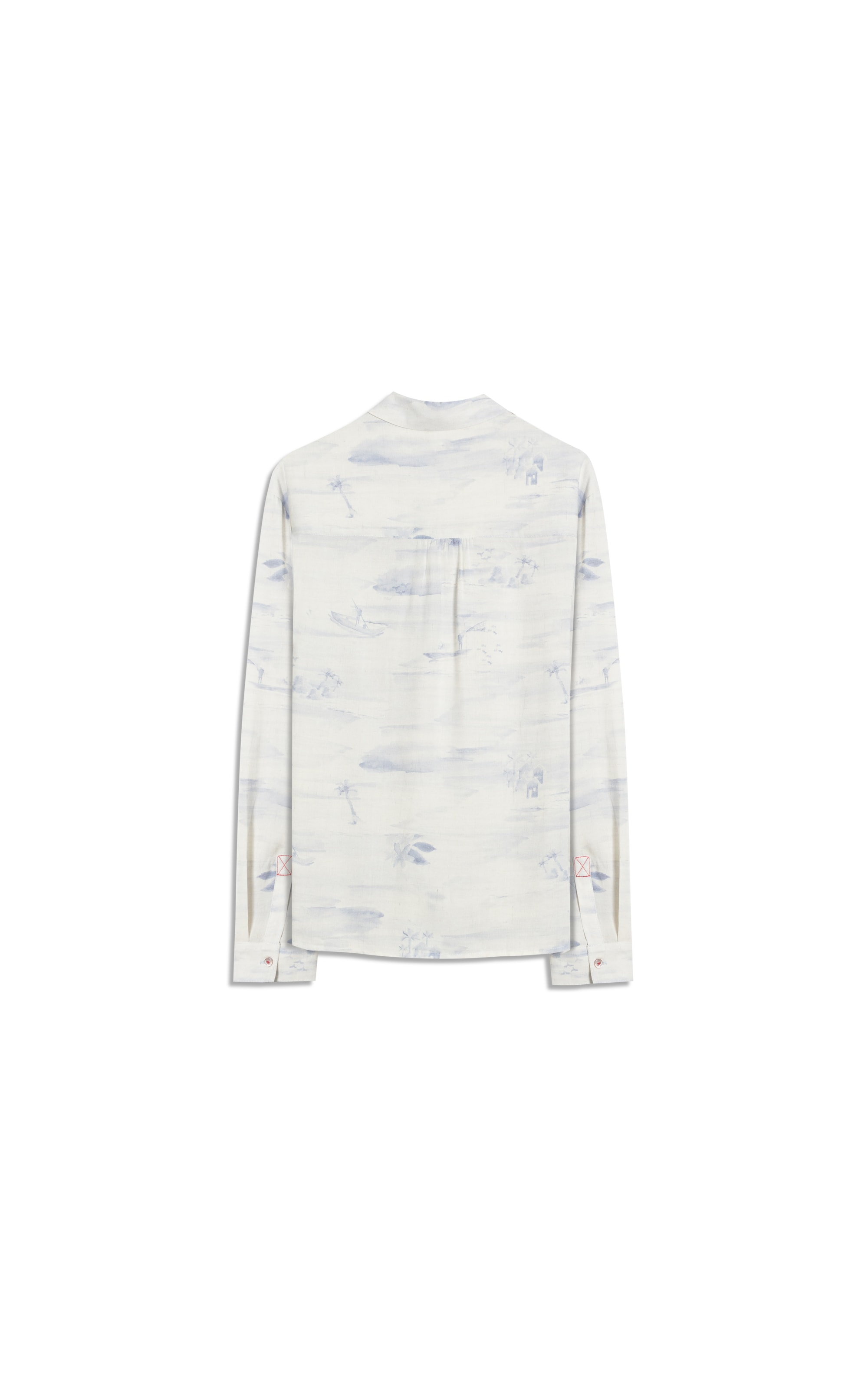 Camisa Sardenha Mar Mono Linho Blend Purple Blue