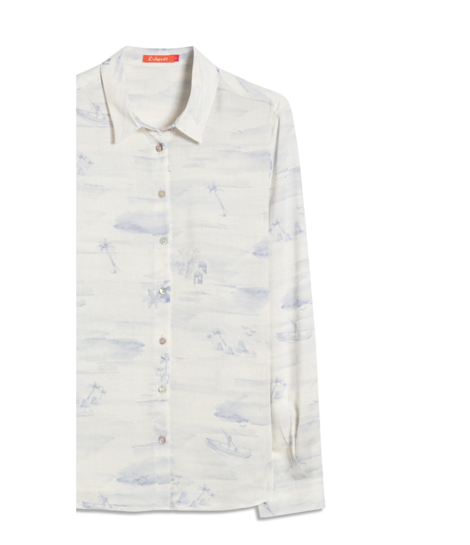 Camisa Sardenha Mar Mono Linho Blend Purple Blue