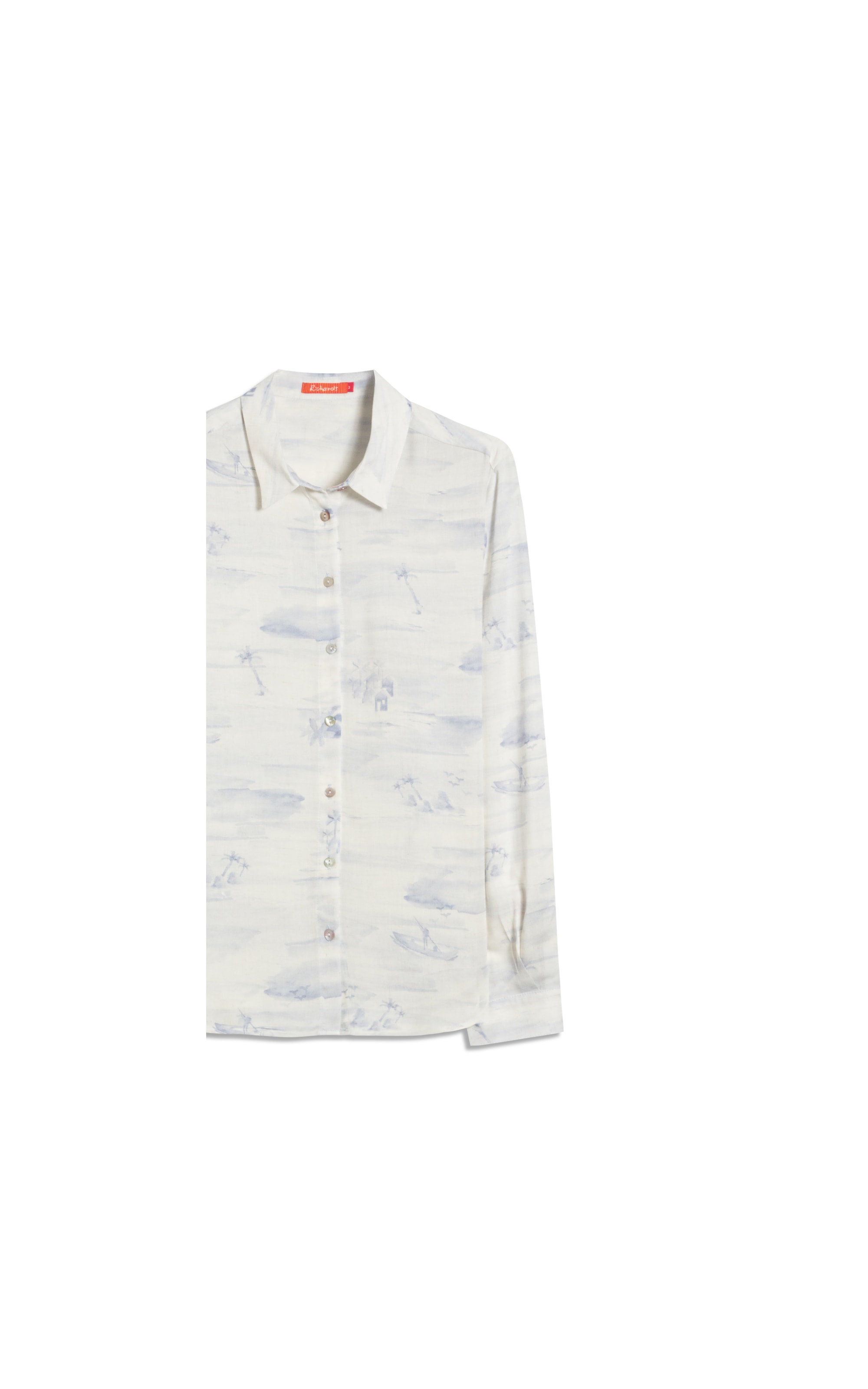 Camisa Sardenha Mar Mono Linho Blend Purple Blue