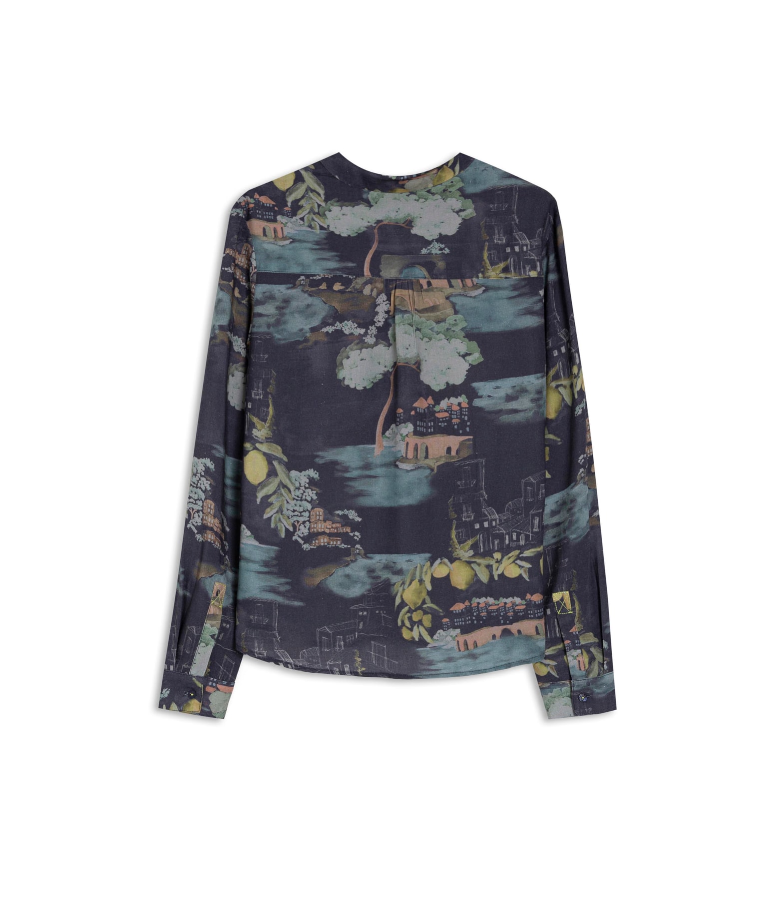 Camisa Sardenha Paesaggio Linho Blend Dark Navy