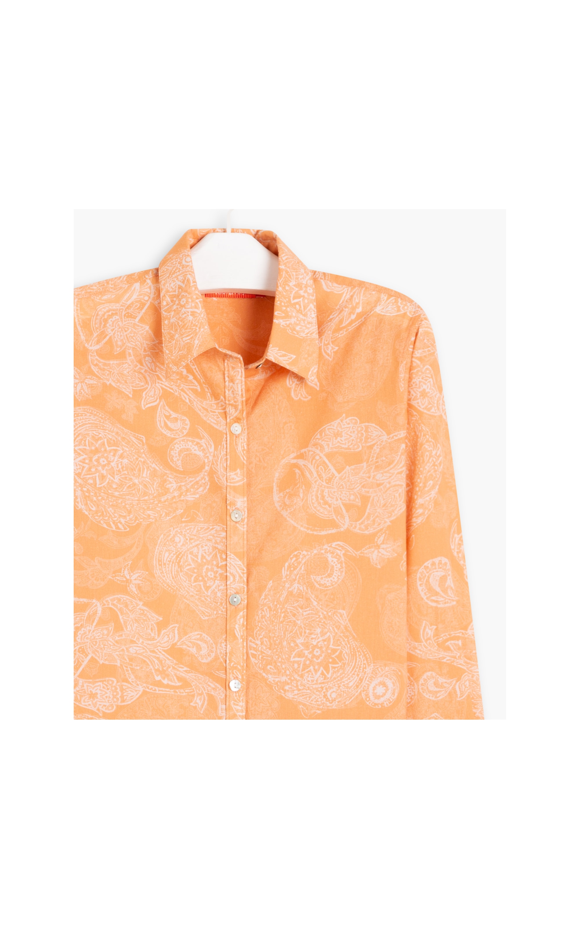 Camisa Sardenha Paisley Cb Voil de Alg Coral