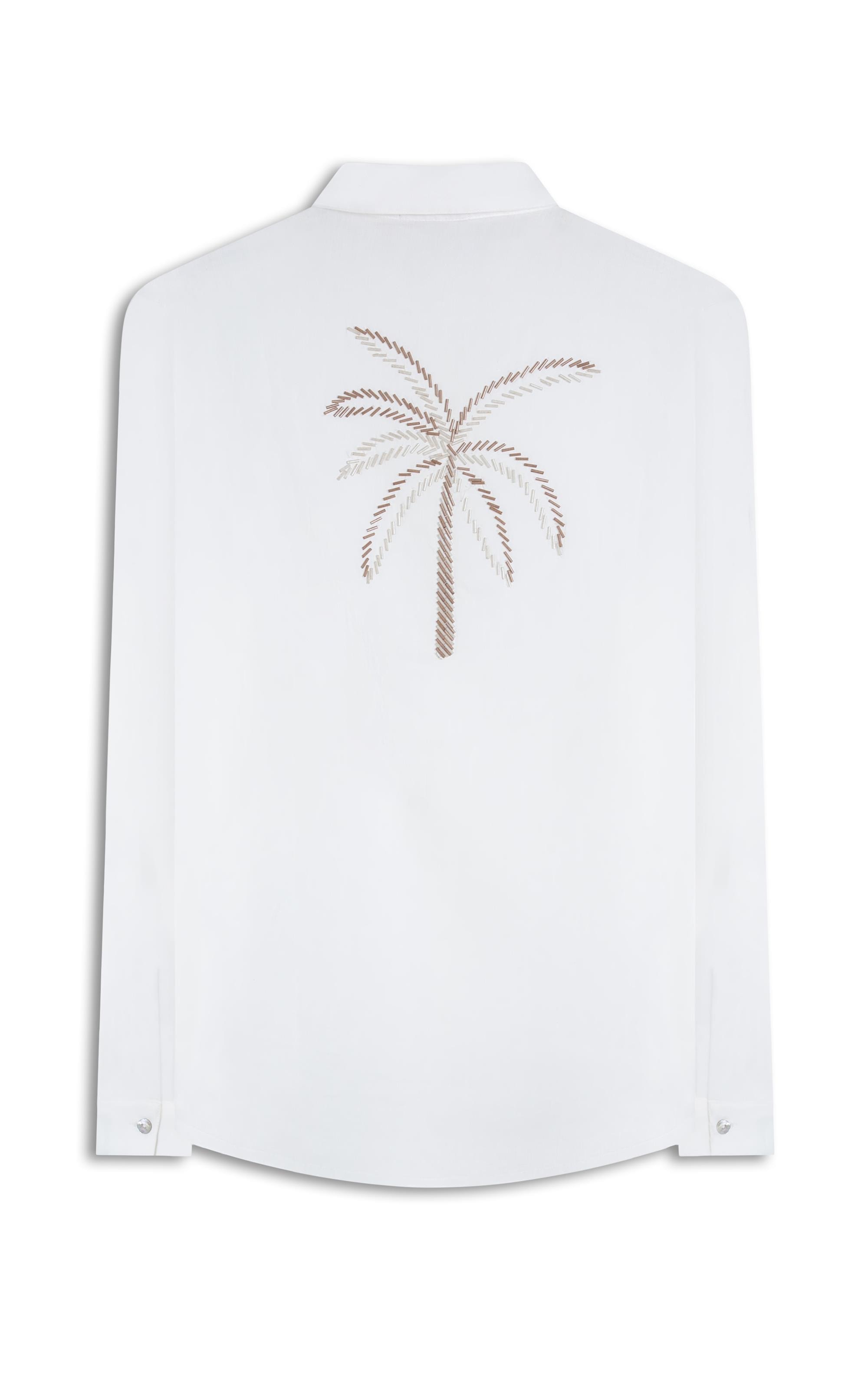 Camisa Sardenha Palm Algodão Off White