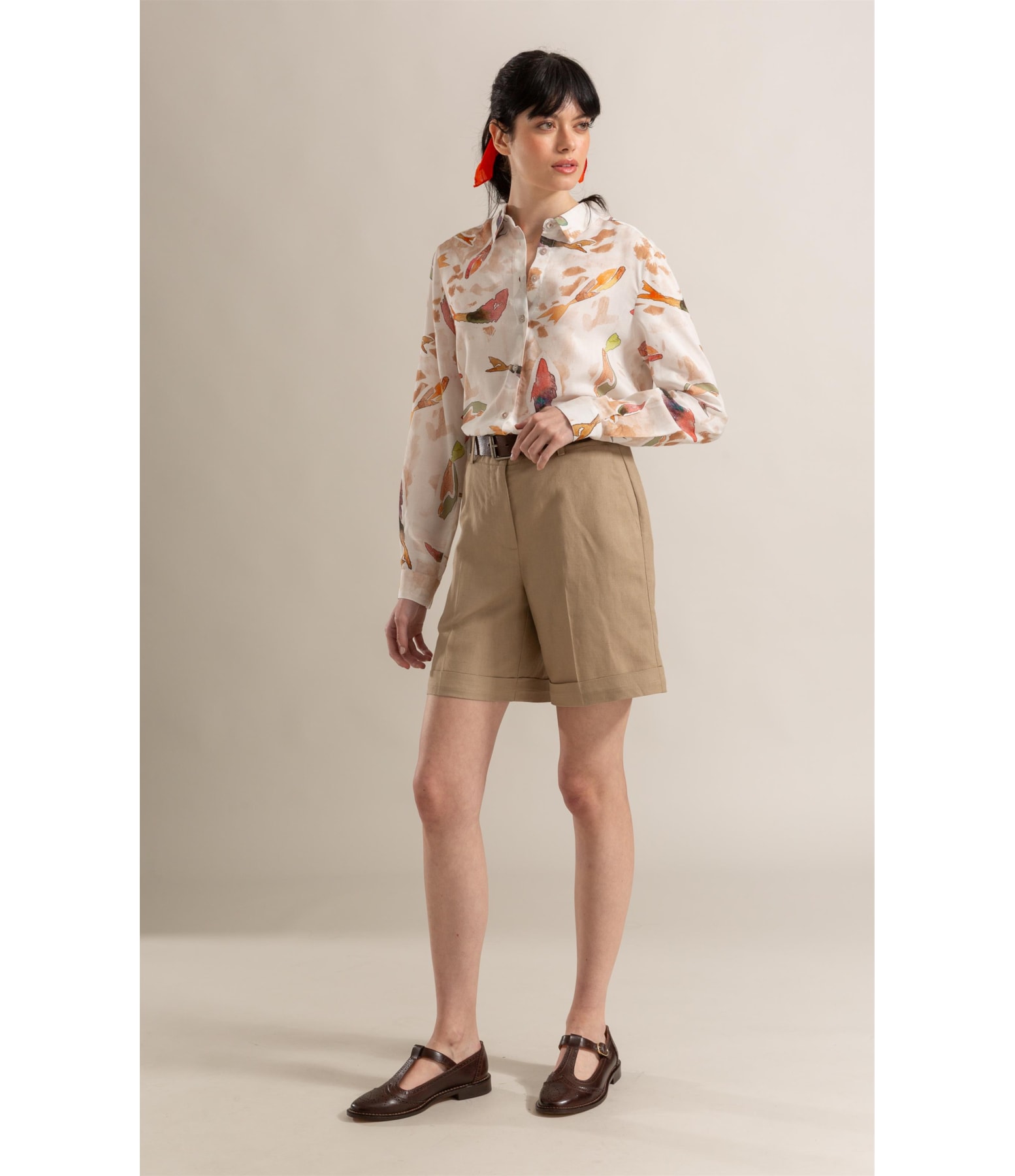 Camisa Sardenha Pesce Linho Blend Terra