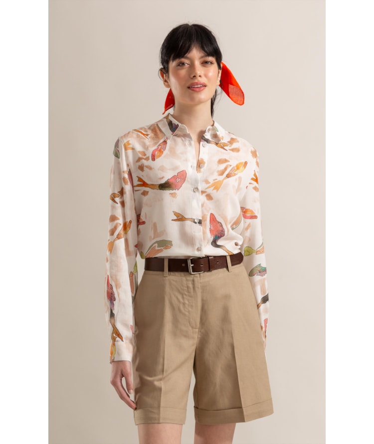 Camisa Sardenha Pesce Linho Blend Terra