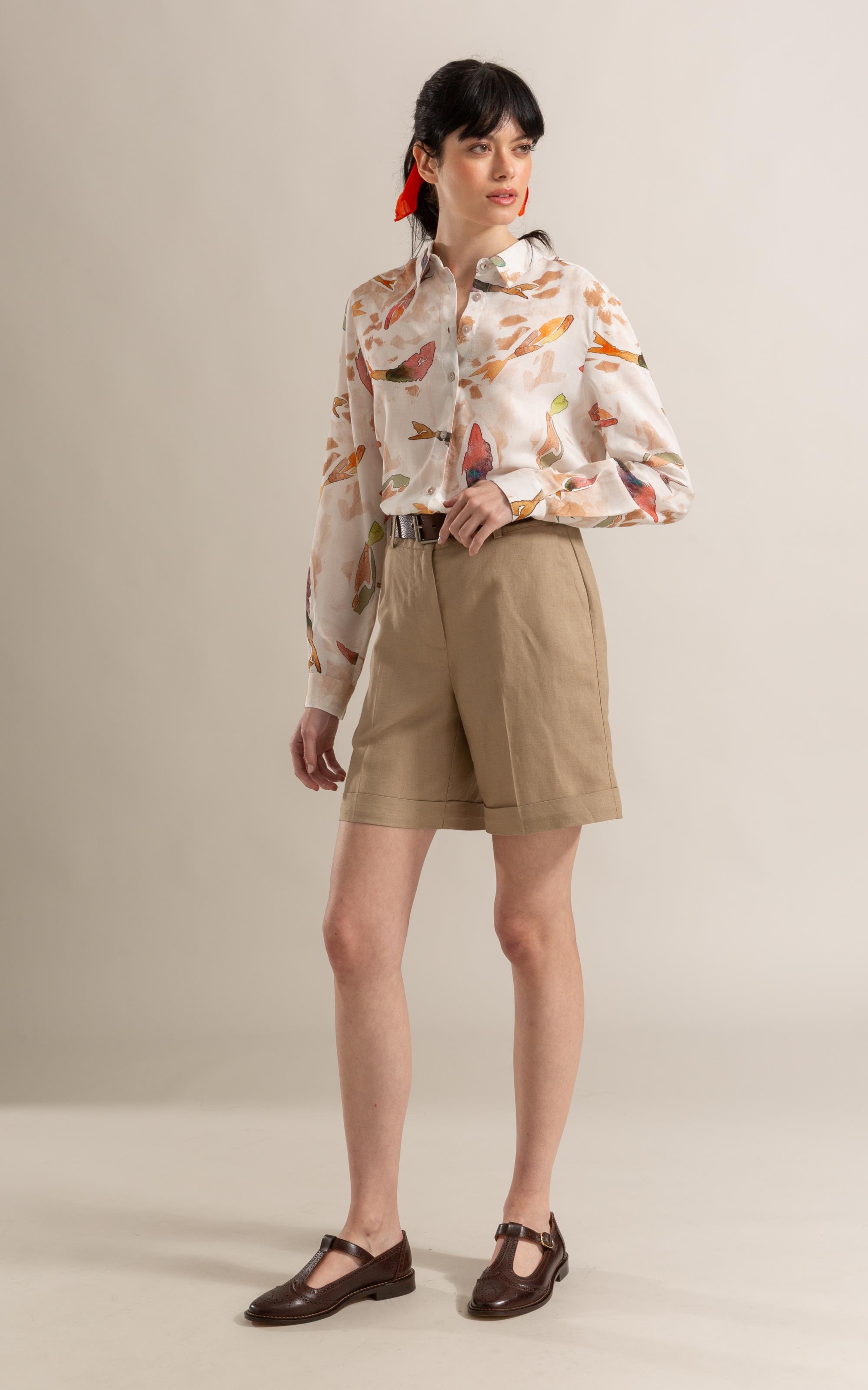 Camisa Sardenha Pesce Linho Blend Terra