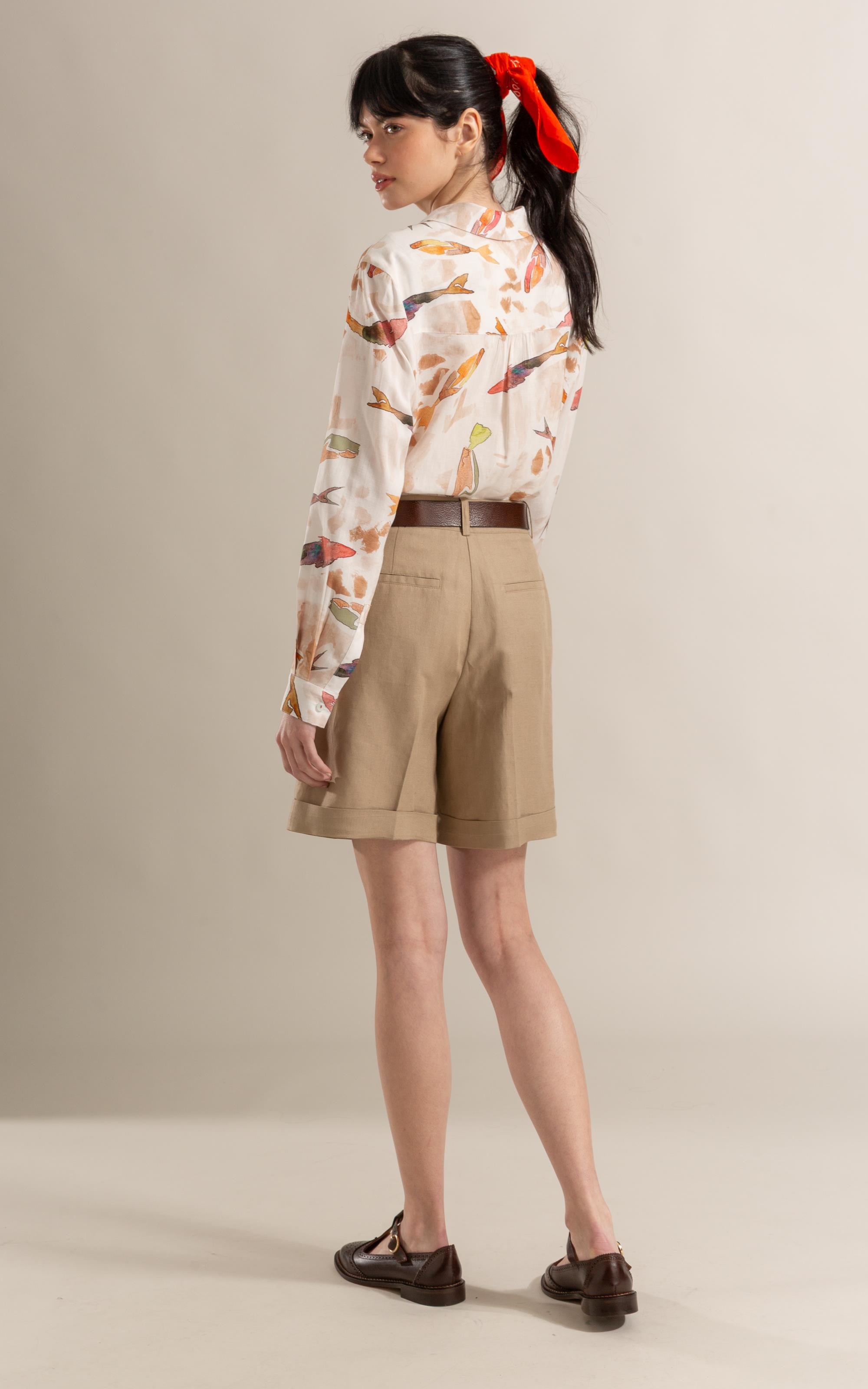 Camisa Sardenha Pesce Linho Blend Terra