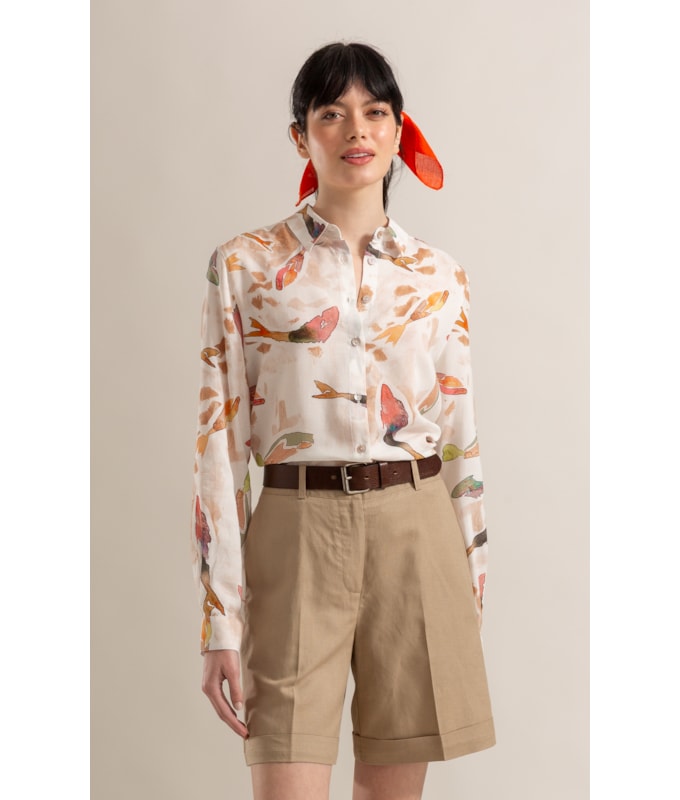 Camisa Sardenha Pesce Linho Blend Terra