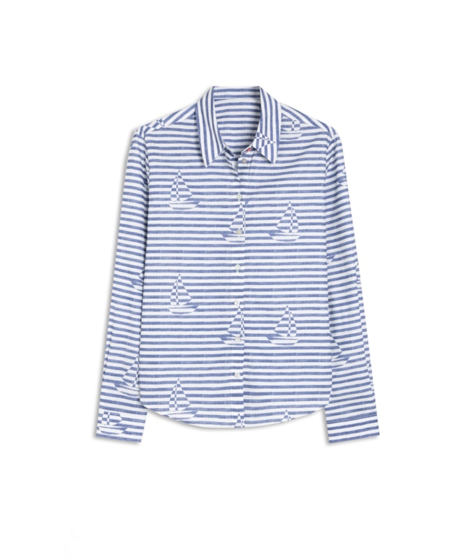 Camisa Sardenha Sailer Stripes Algodao Marinho