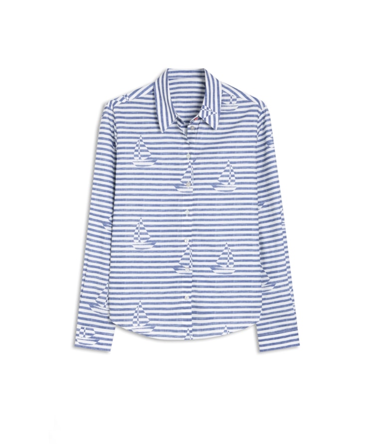 Camisa Sardenha Sailer Stripes Algodao Marinho