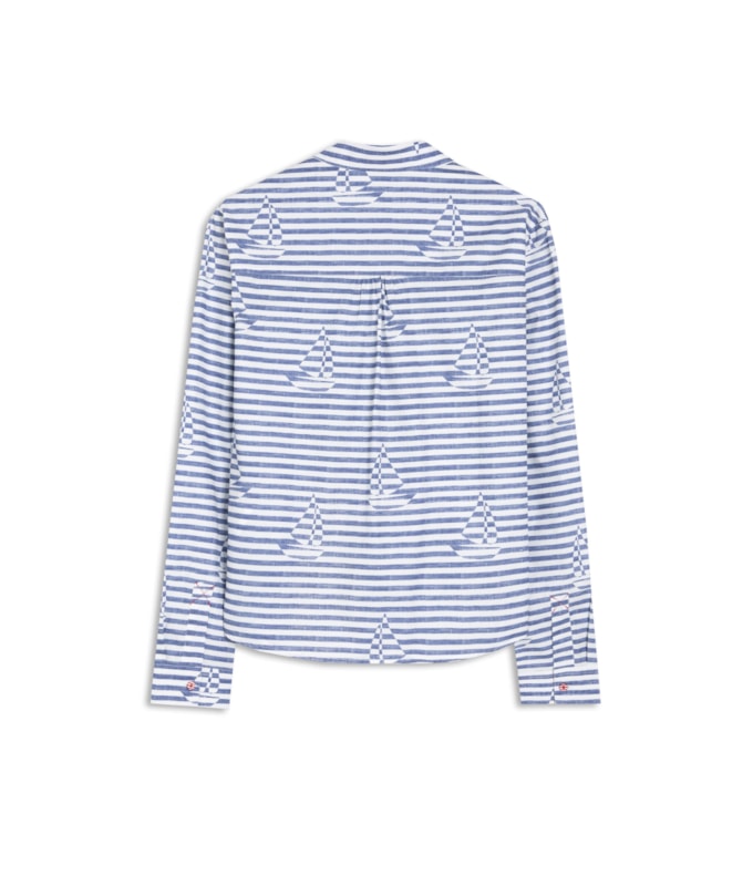 Camisa Sardenha Sailer Stripes Algodao Marinho