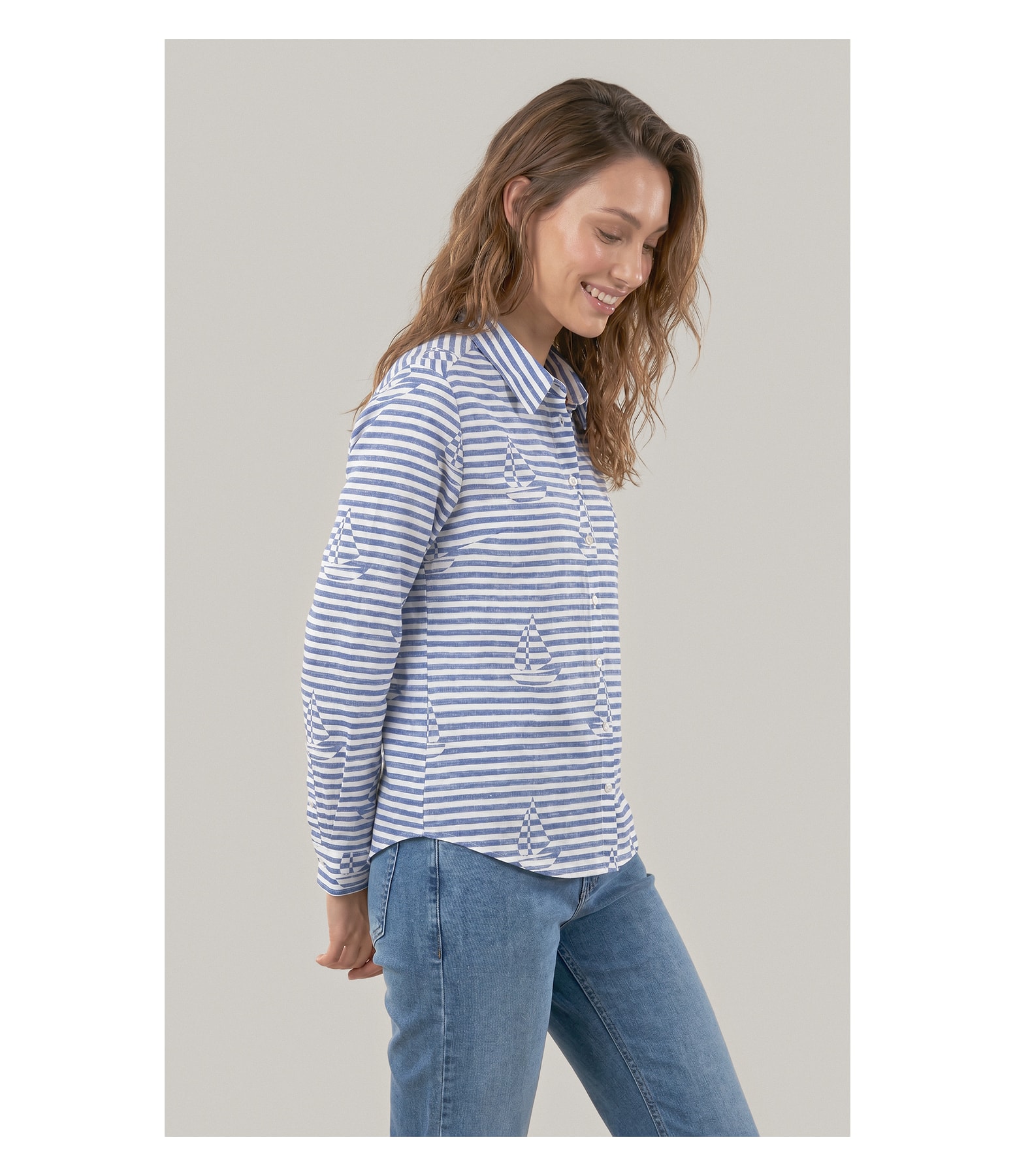 Camisa Sardenha Sailer Stripes Algodao Marinho