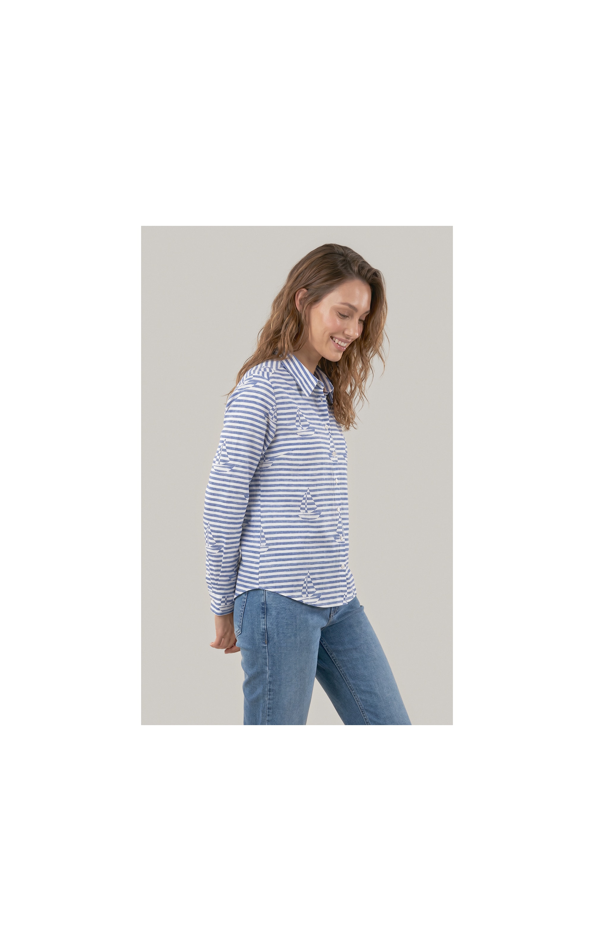Camisa Sardenha Sailer Stripes Algodao Marinho