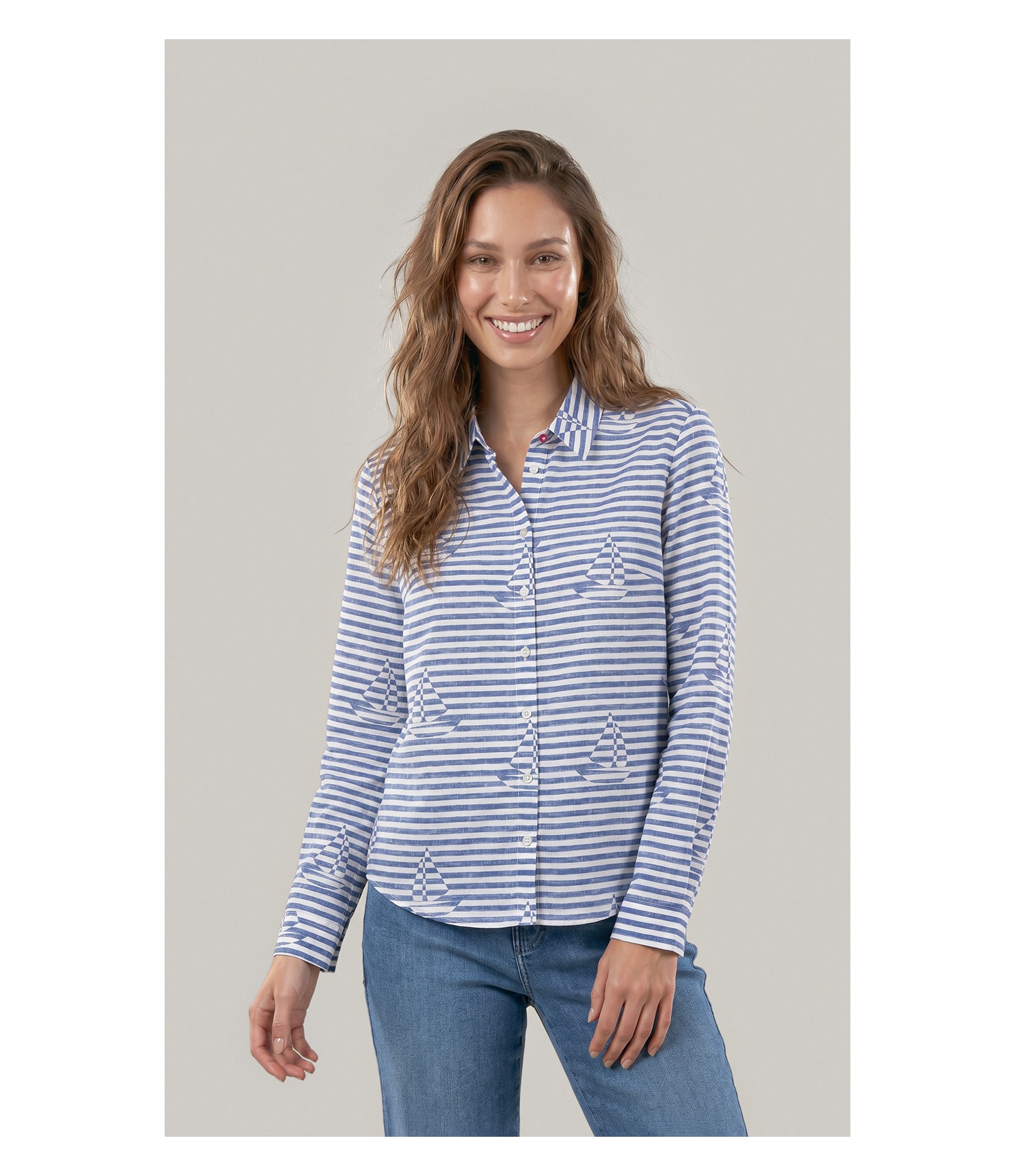 Camisa Sardenha Sailer Stripes Algodao Marinho