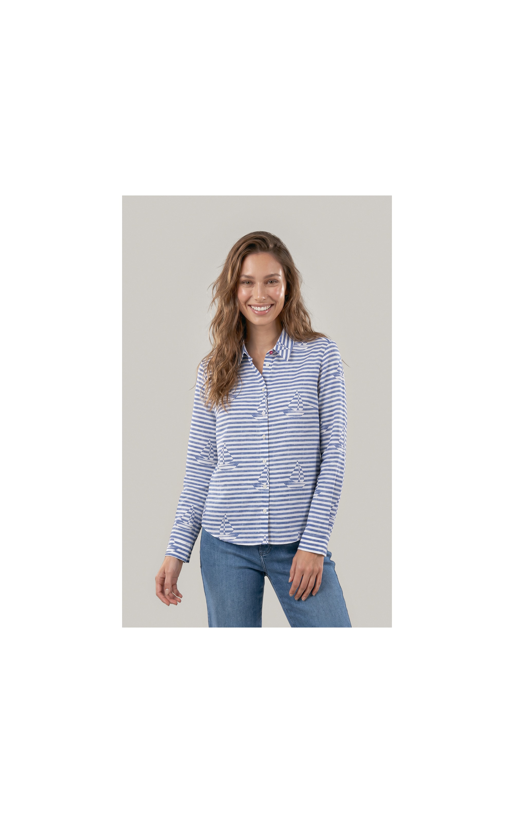 Camisa Sardenha Sailer Stripes Algodao Marinho