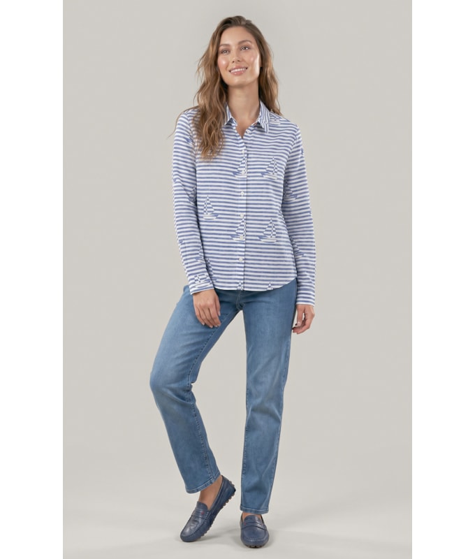 Camisa Sardenha Sailer Stripes Algodao Marinho