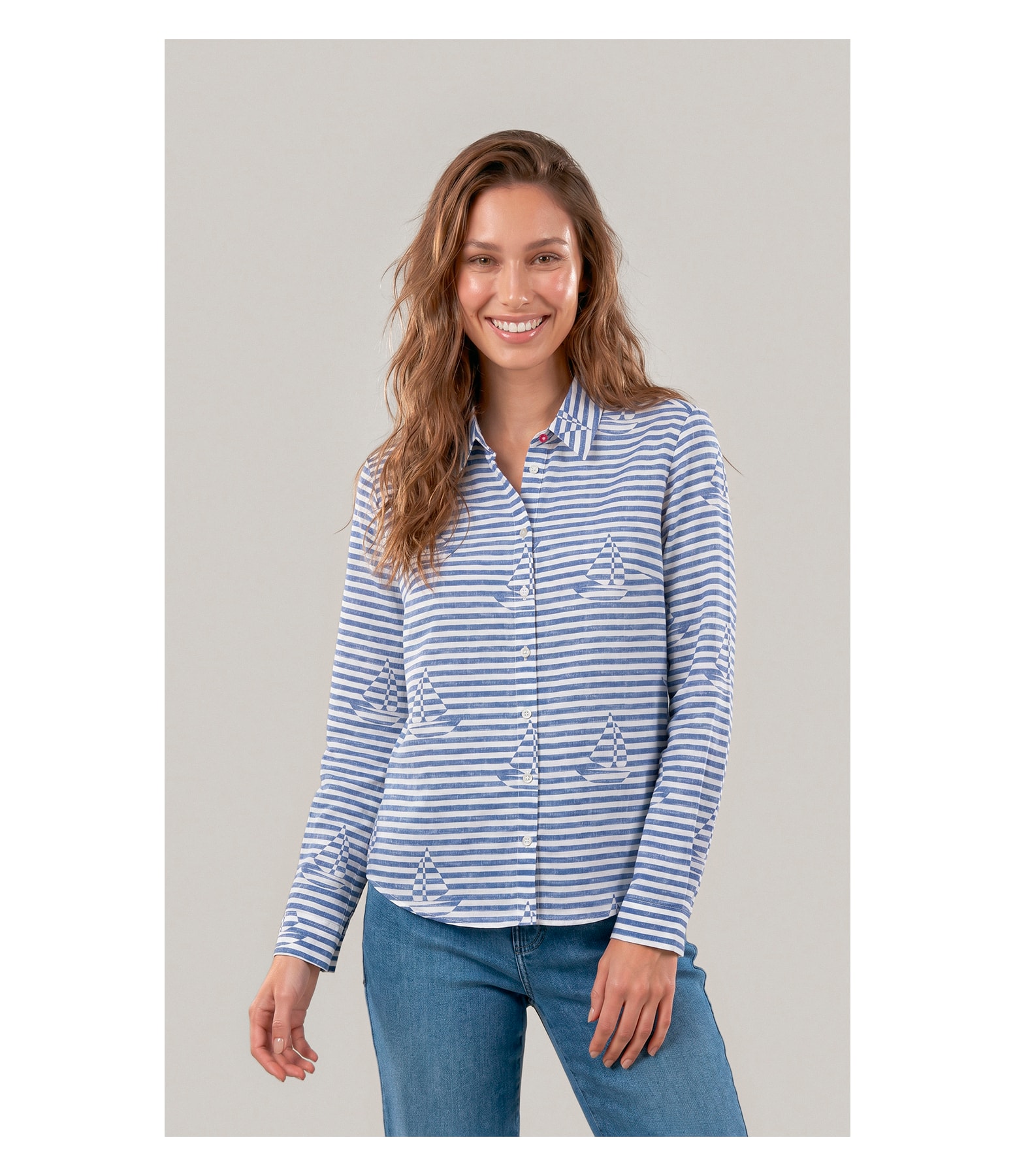 Camisa Sardenha Sailer Stripes Algodao Marinho