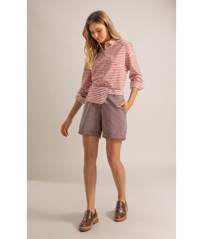 Camisa Sardenha Sailer Stripes Algodao Vermelho