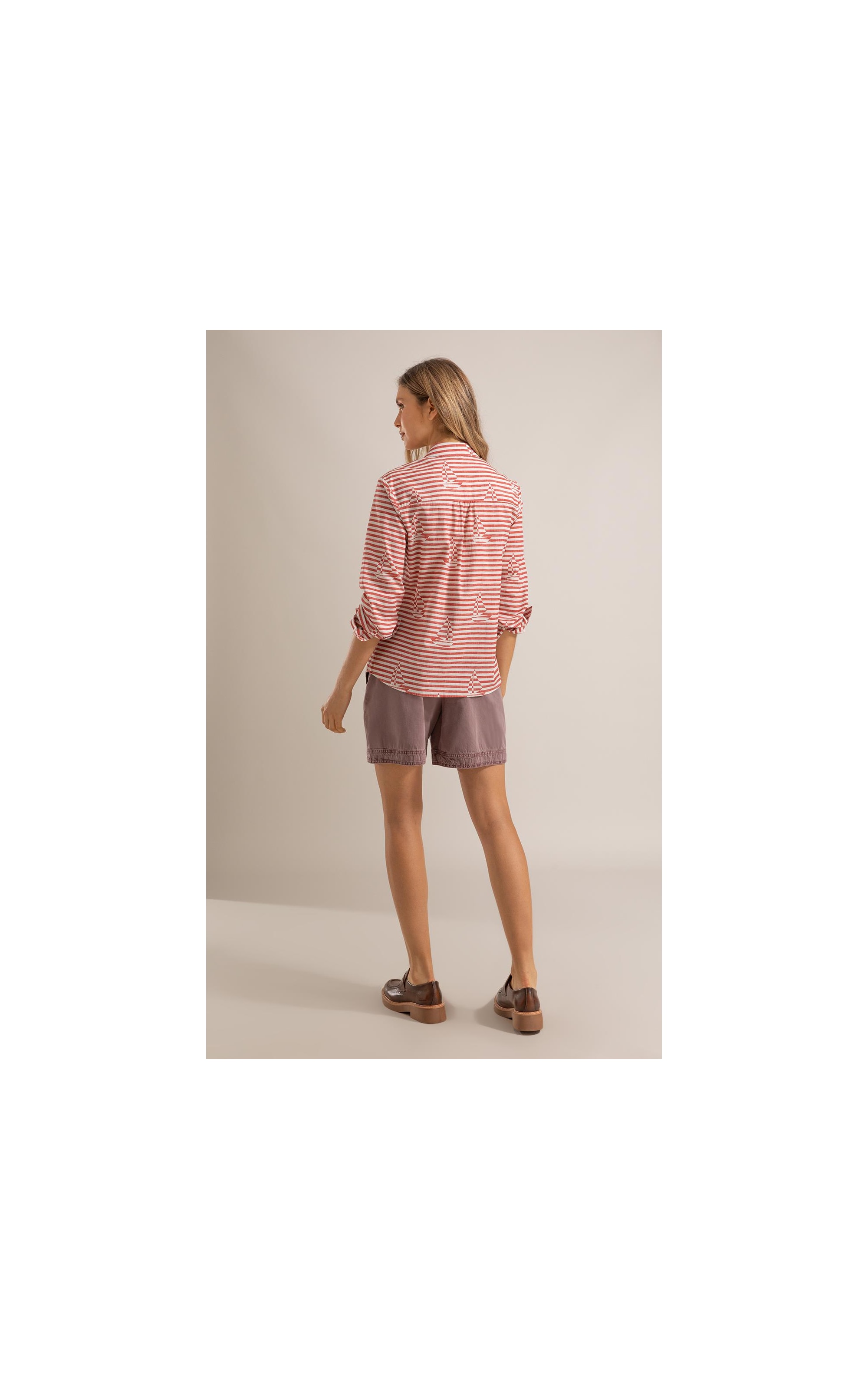 Camisa Sardenha Sailer Stripes Algodao Vermelho