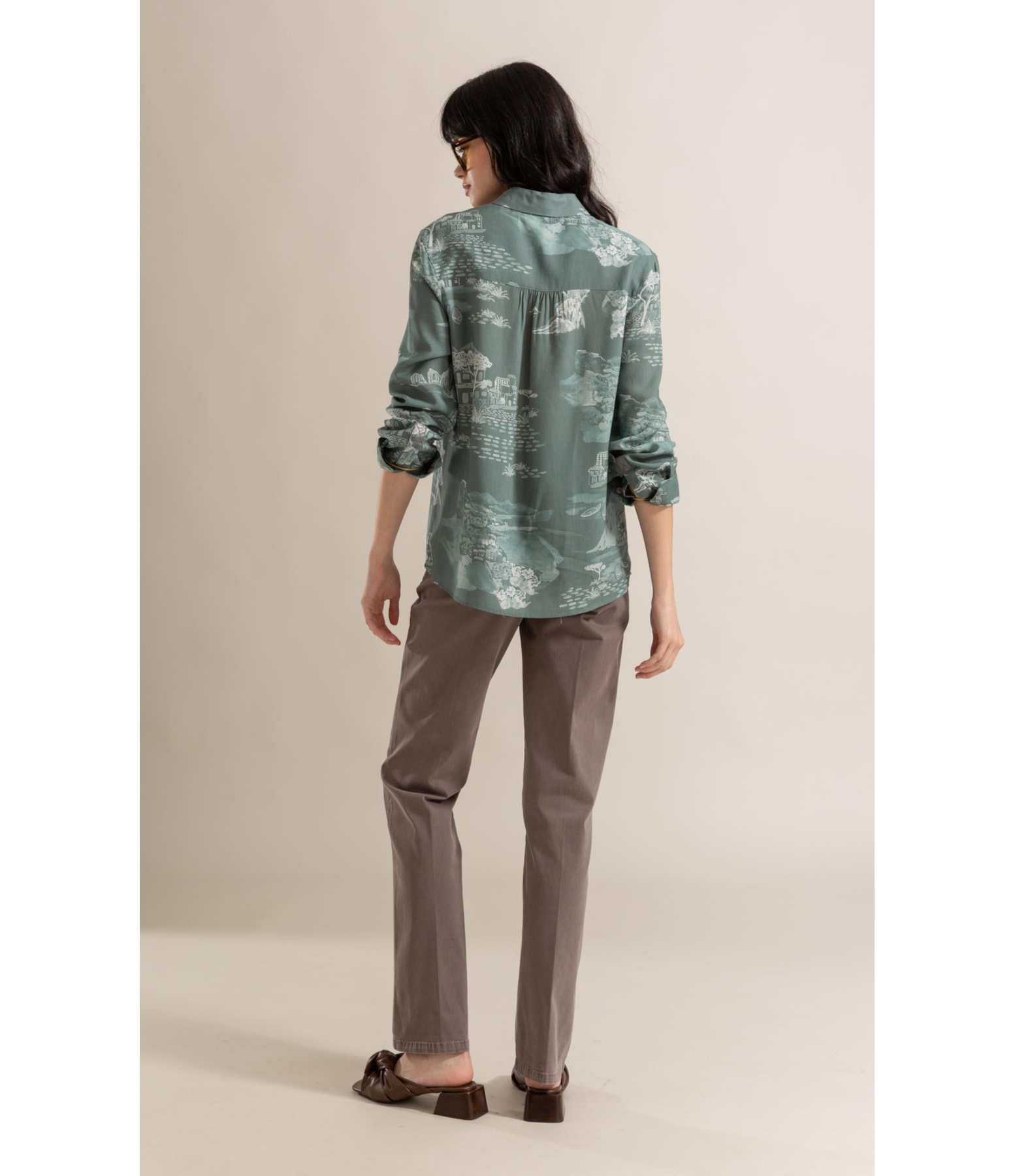 Camisa Sardenha Spiaggio Linho Blend Verde Army