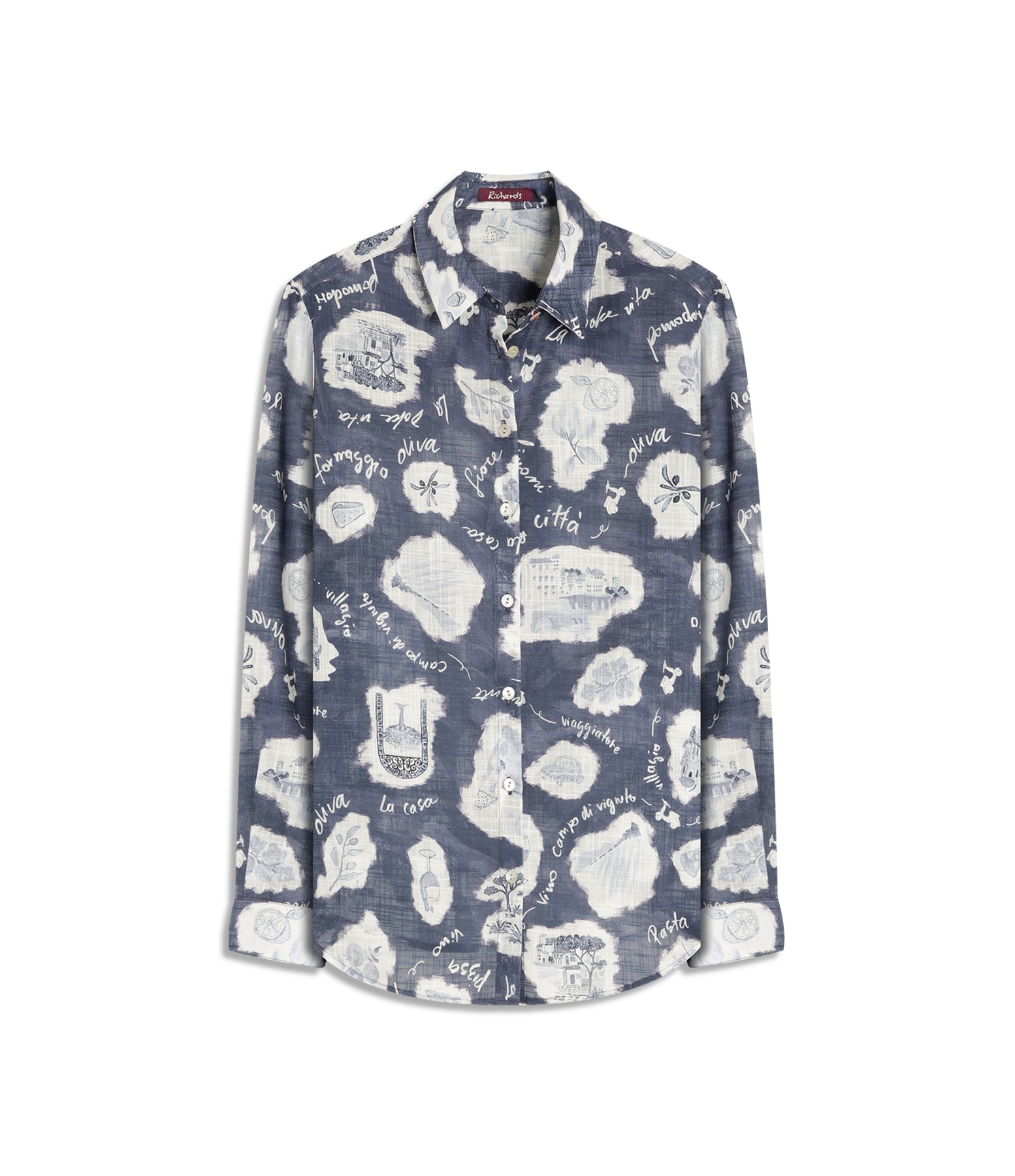 Camisa Sardenha Viaggio Algodao Marinho