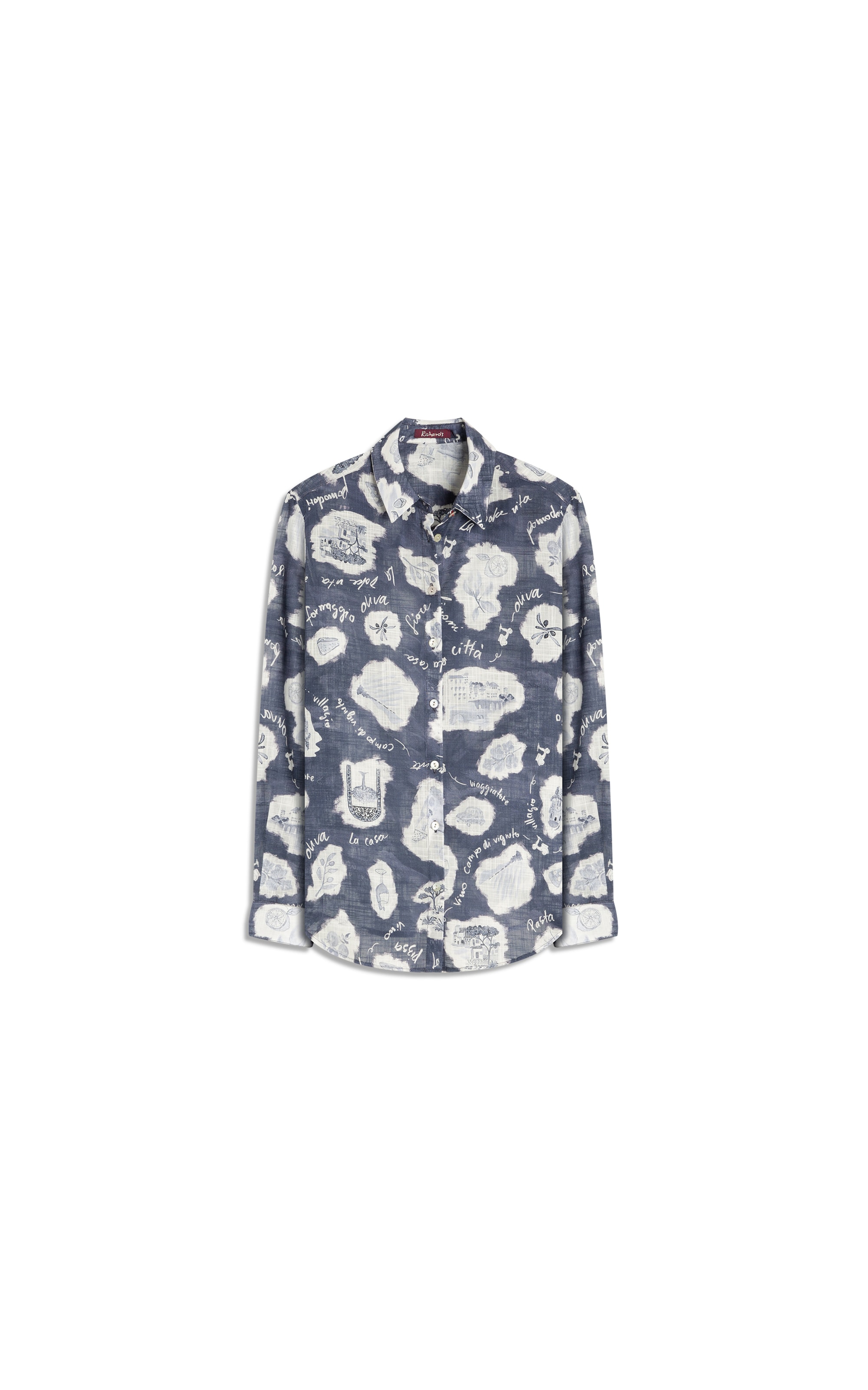 Camisa Sardenha Viaggio Algodao Marinho
