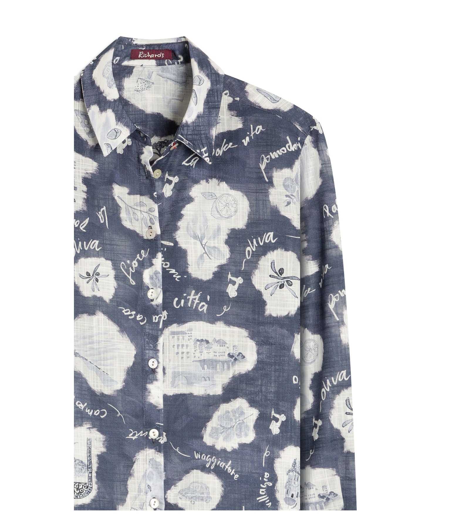 Camisa Sardenha Viaggio Algodao Marinho