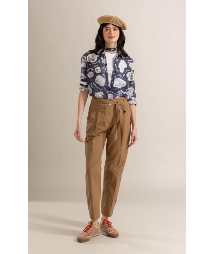 Camisa Sardenha Viaggio Algodao Marinho