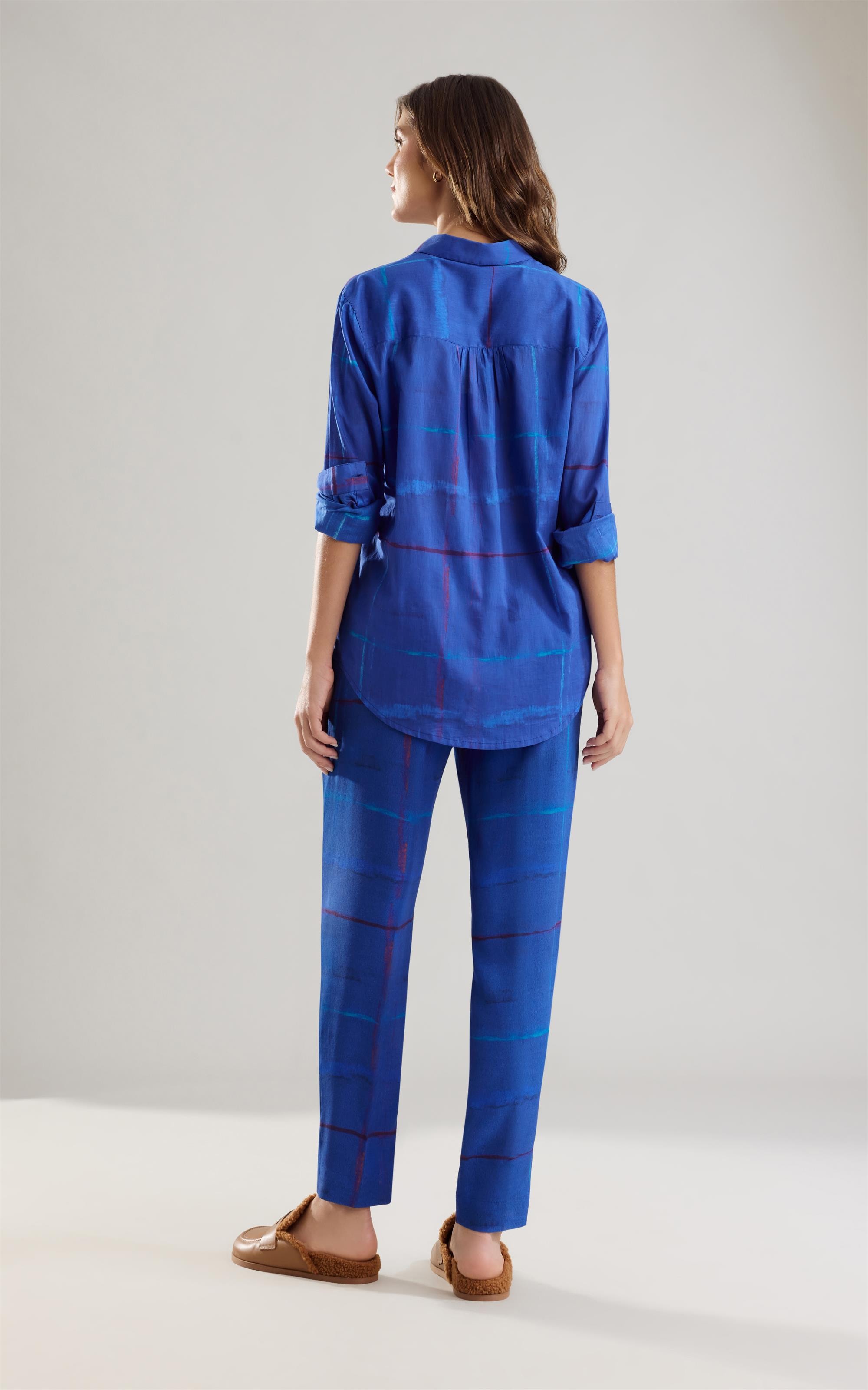 Camisa Sardenha Xadrez Acqua Algodao Royal