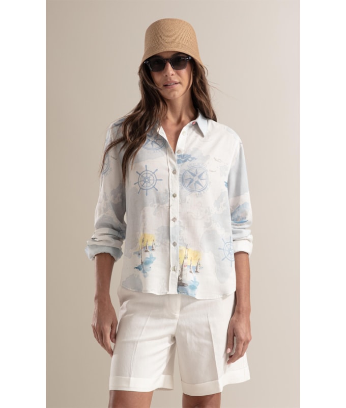 Camisa Sardênia Náutica Linho Branco